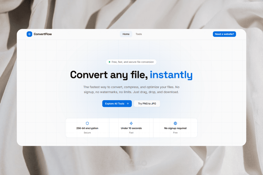 تصميم وتطوير منصة تحويل الملفات أونلاين (ConvertFlow) باستخدام React و Node.js