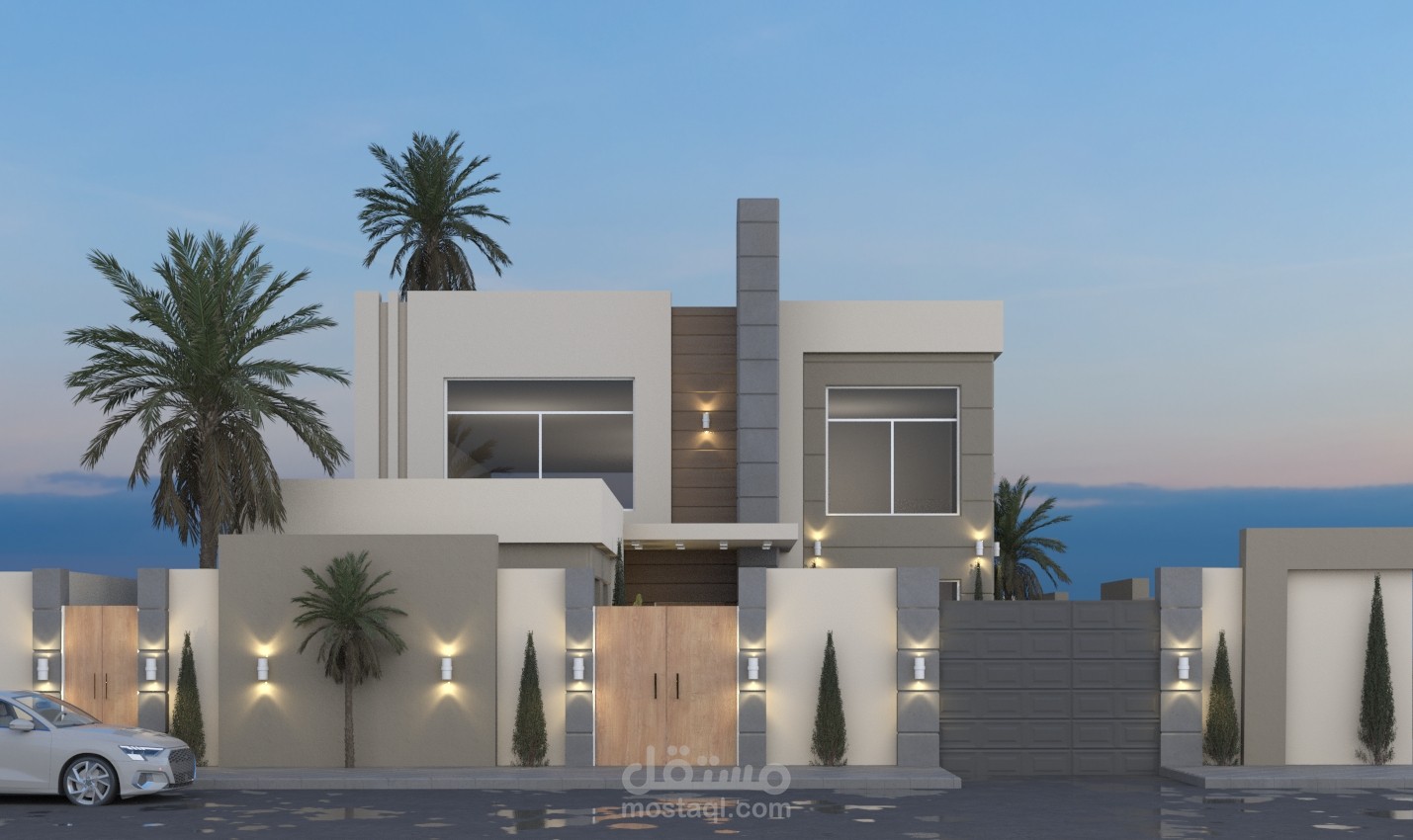 تصميم واجهه فيلا مودرن بالسعودية