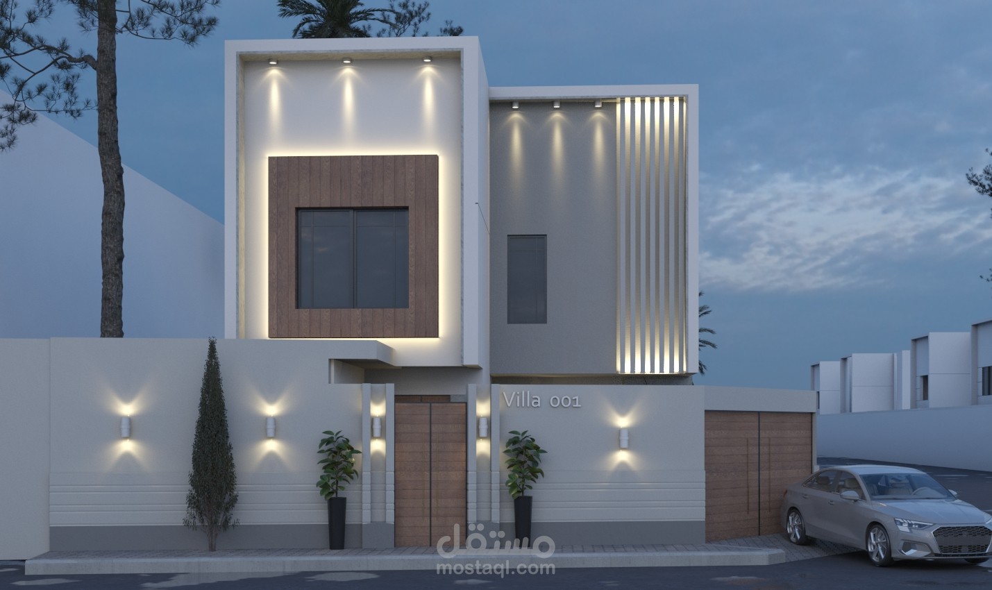 تصميم واجهه فيلا ولاندسكيب بالسعودية