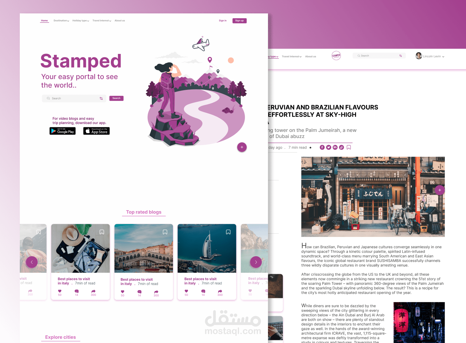 . Stamped travel blogs website