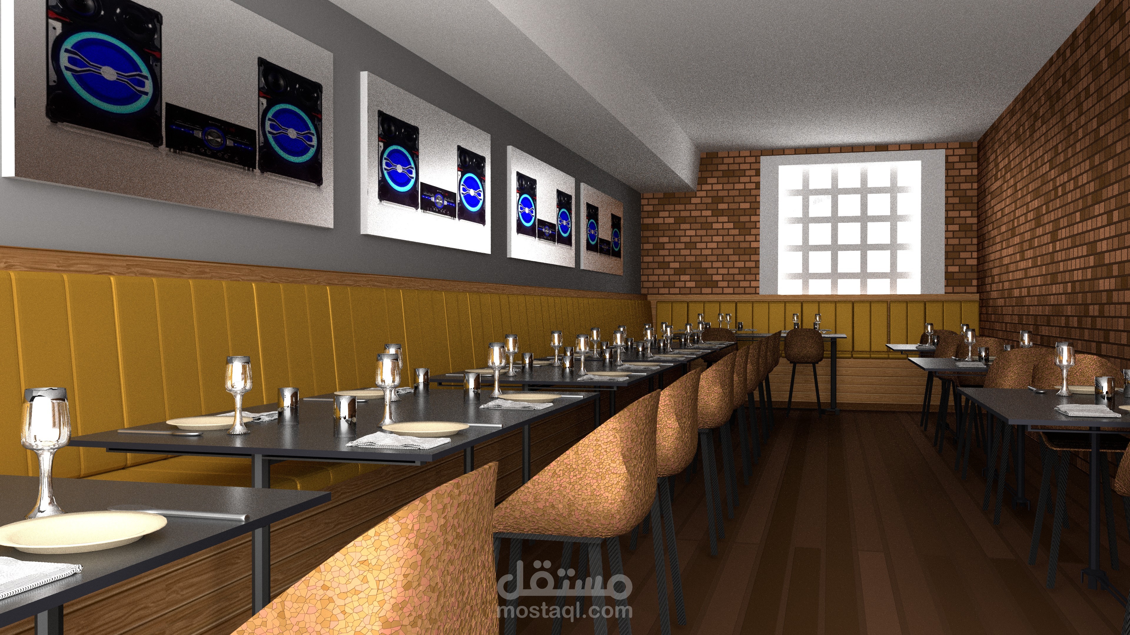 تصميم مطعم 3d