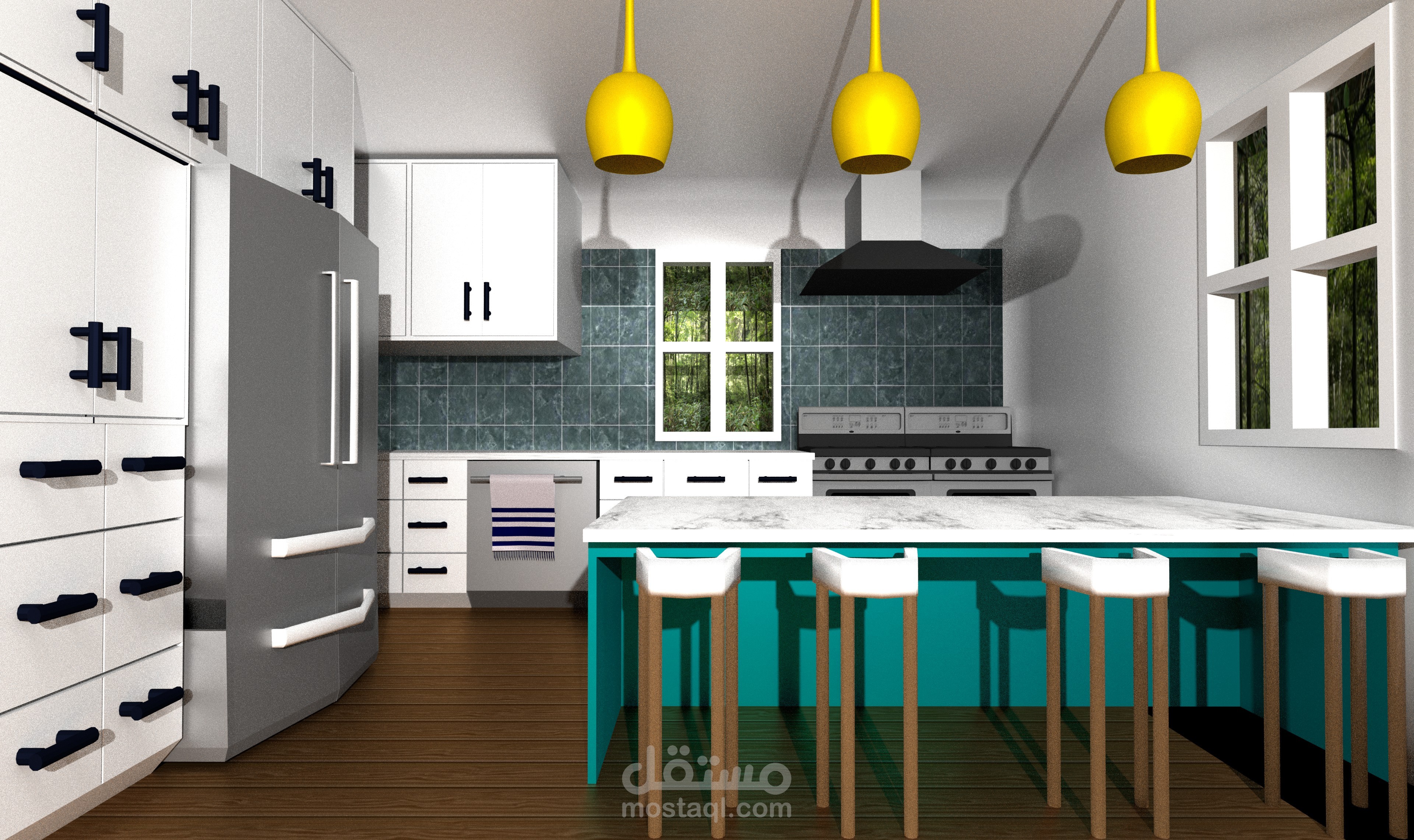 تصميم مضبخ 3d