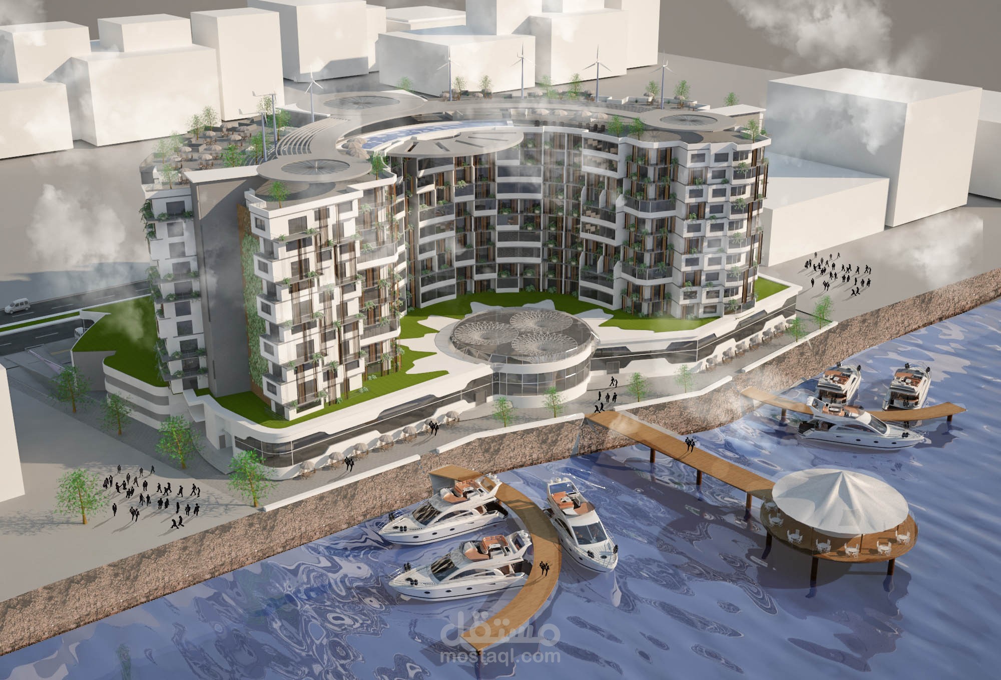 تصميم كومبوند سكنى تجارى