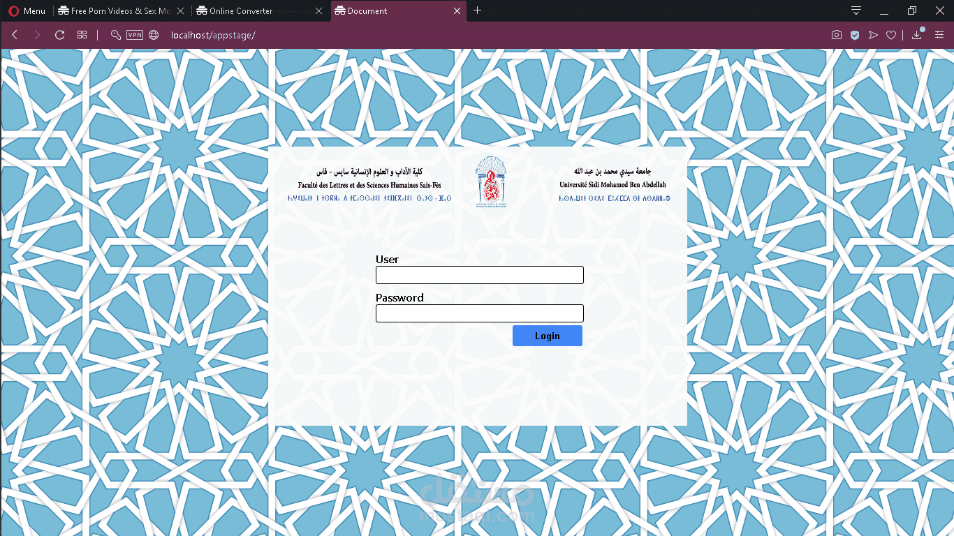 موقع لإدارت ملفات جامعة محمد الأول للآداب