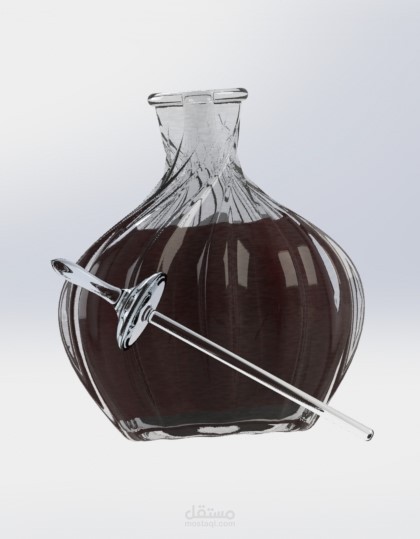 تصميم زجاجة عطر "مسك" 3D
