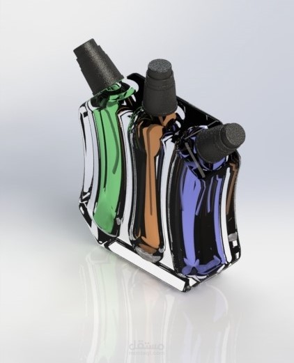 تصميم زجاجة عطر بثلاث تجويفات