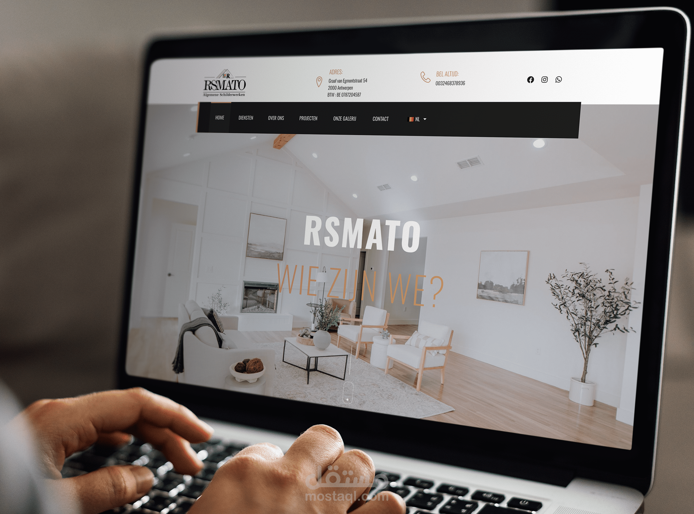 تصميم موقع الكتروني & لوغو وهوية بصرية لشركة rsmato البلجيكية