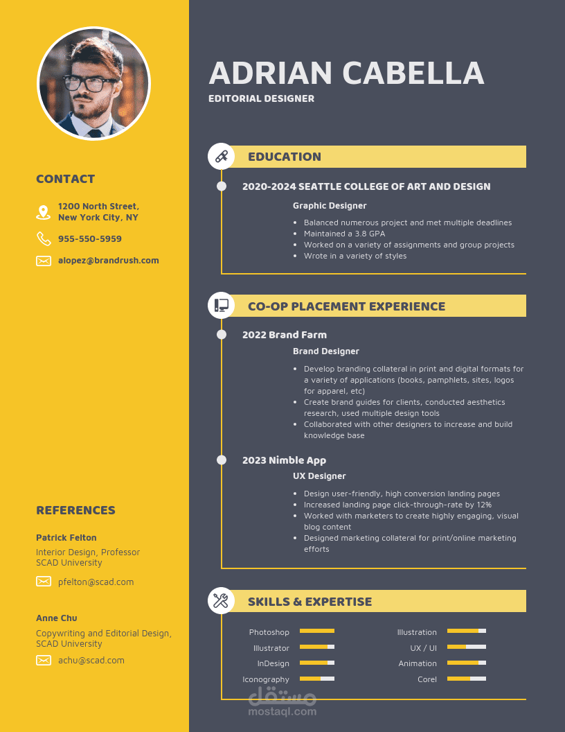 سيرة ذاتية مميزة جدًا تسوق مهاراتك و تبرز أعمالك بجالمية عالية