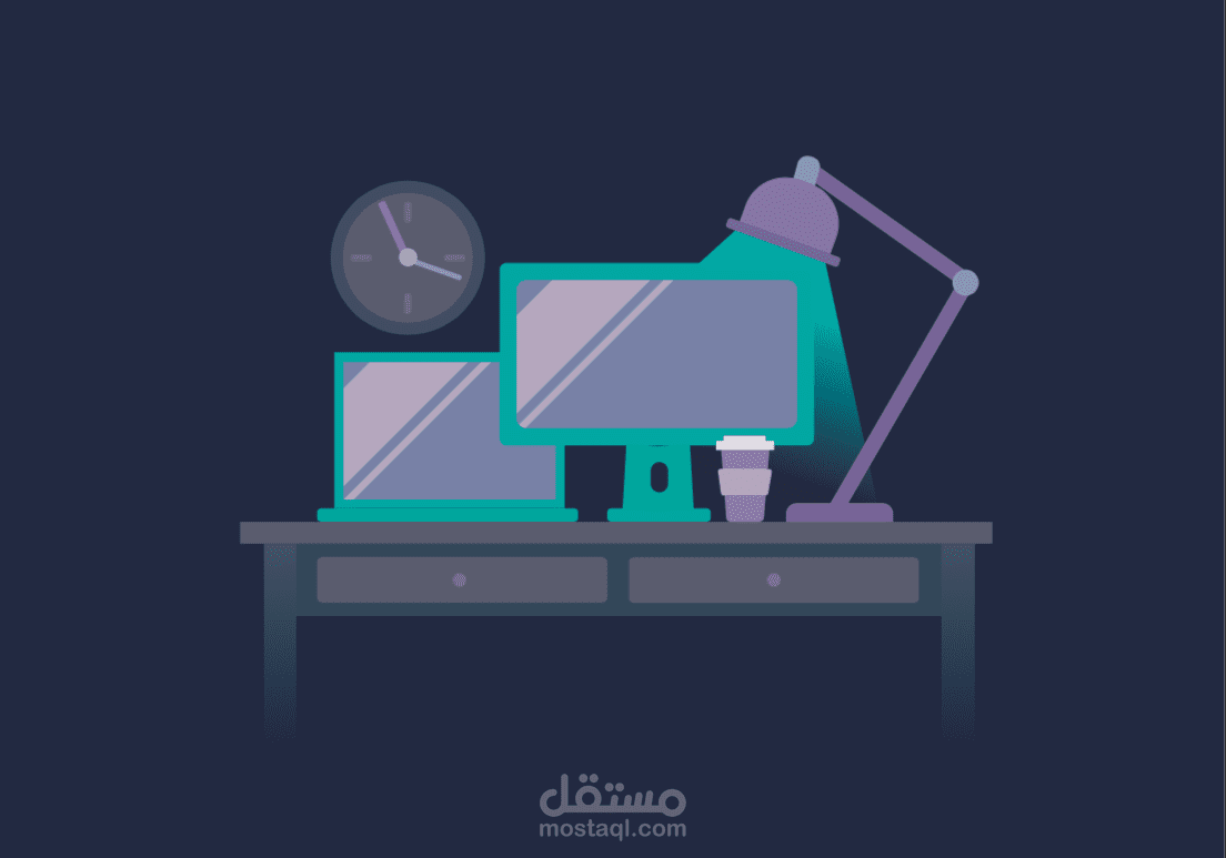 organized desk illustrations