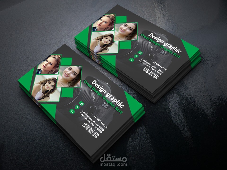 تصميم  كارت شخصي  بالوان  جدابة  وبجودة عالية