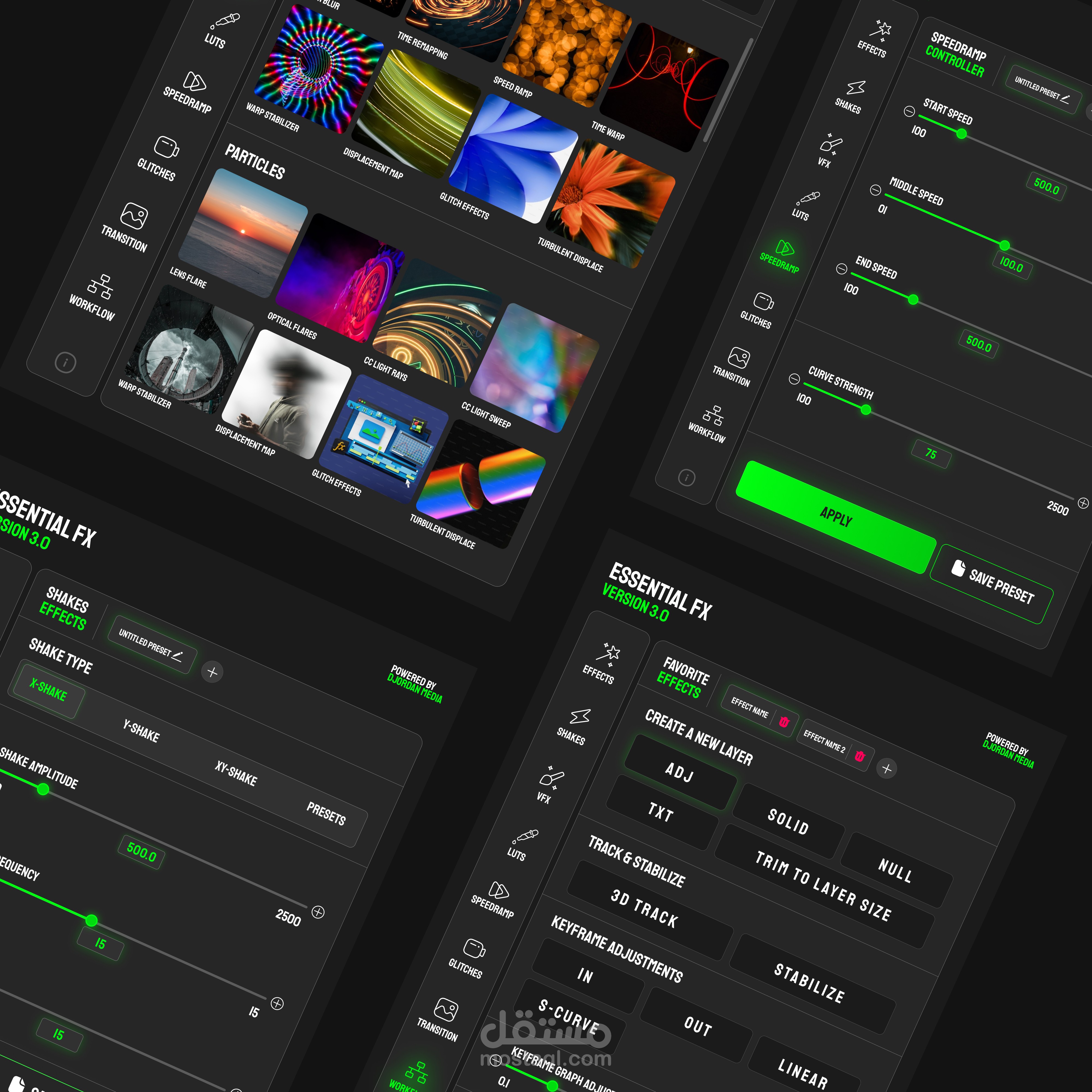 Essential FX V3 After effect Extension UI Design