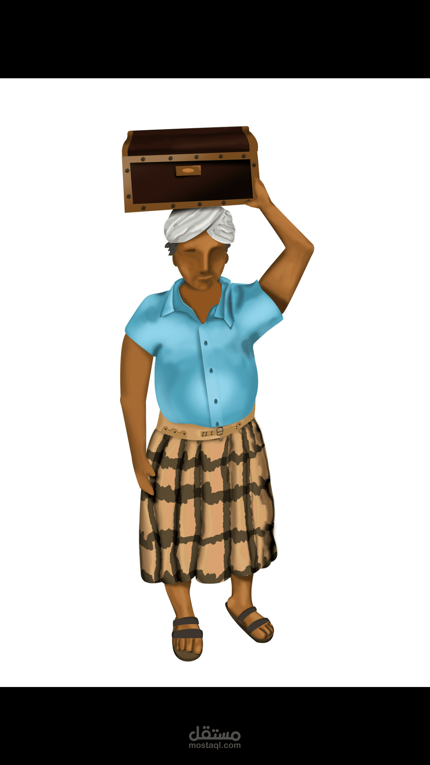 تصميم تميمة رجل يمنى فى شكل تمثال