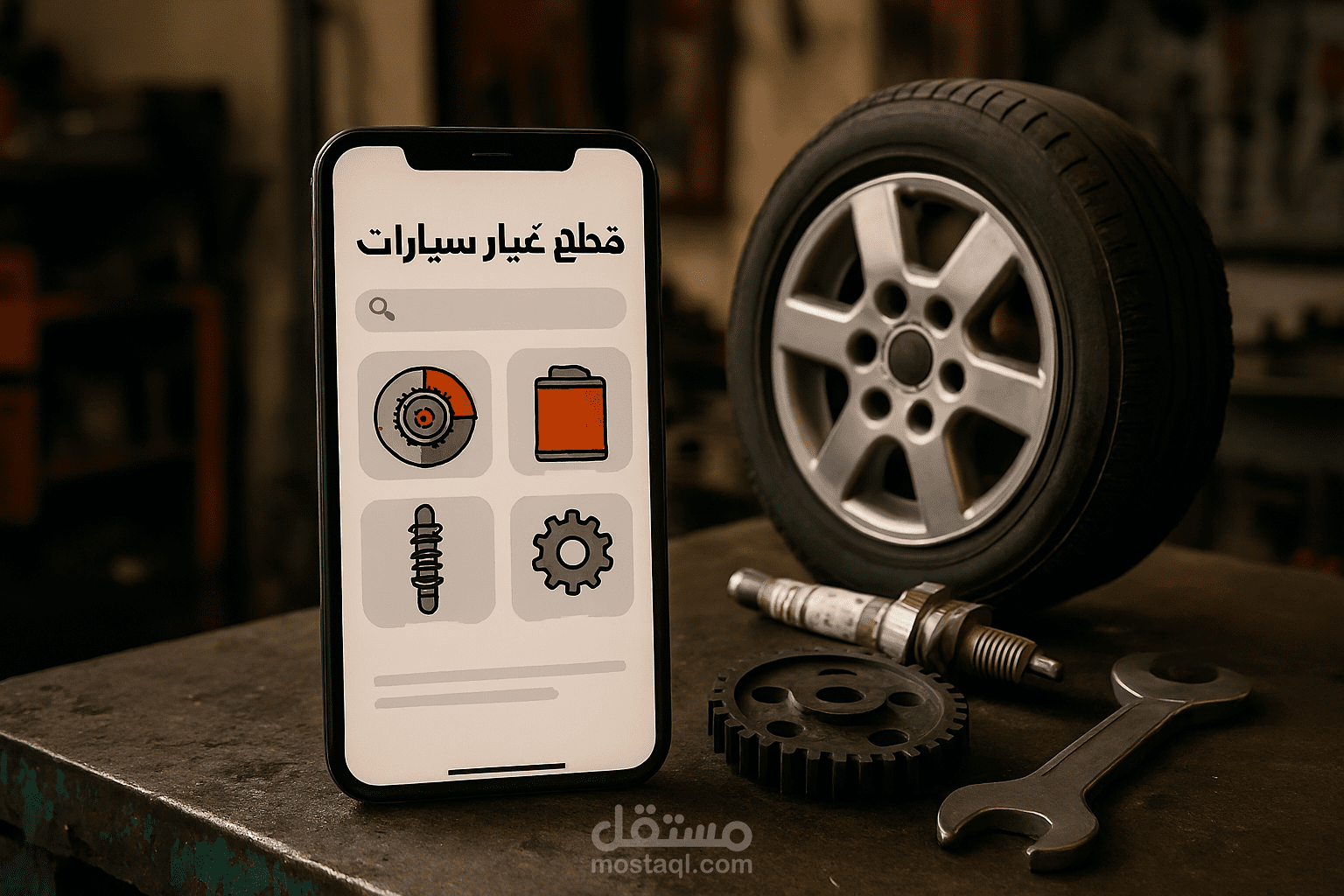 تصميم واجهات تطبيق قطع غيار سيارات احترافية