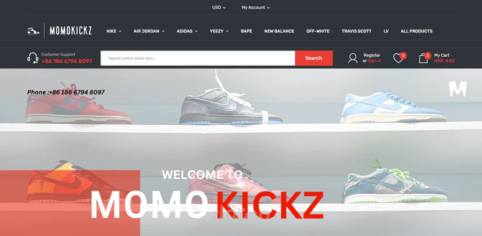 متجر أحذية رياضية عبر منصة شوبيفاي