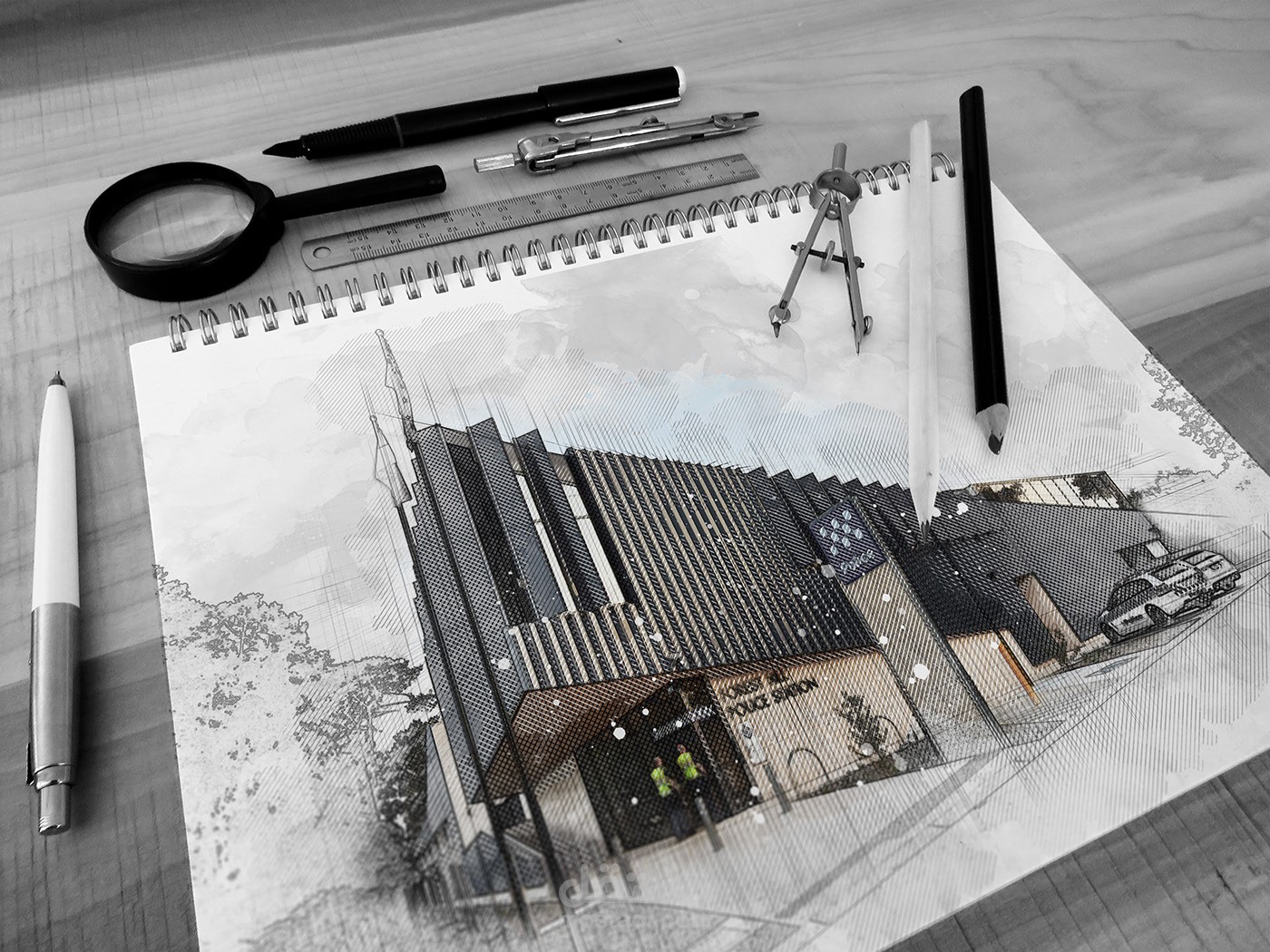 أسكتش معمارى ( Digital Sketch )