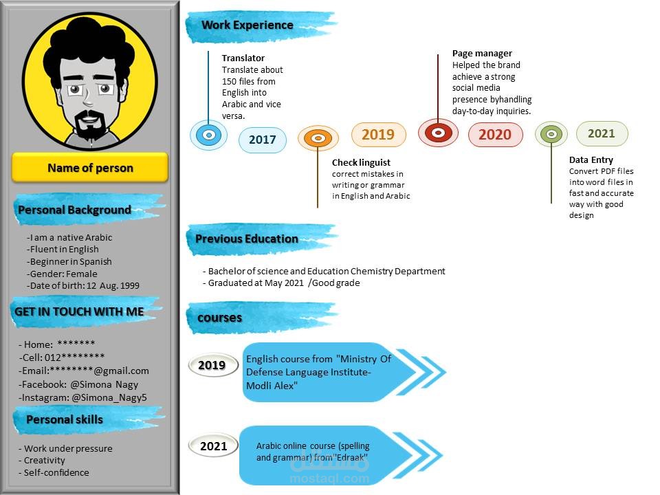 تصميم سيرة ذاتية انفوجرافك