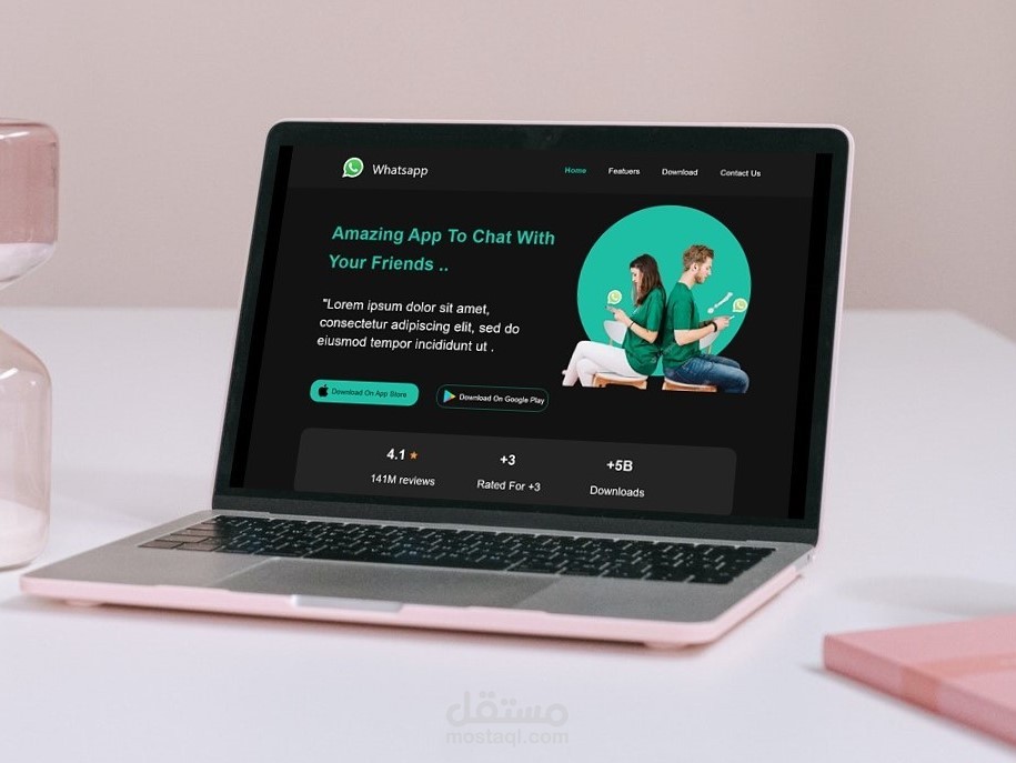 Redesign WhatsApp Landing Page ( صفحة هبوط )
