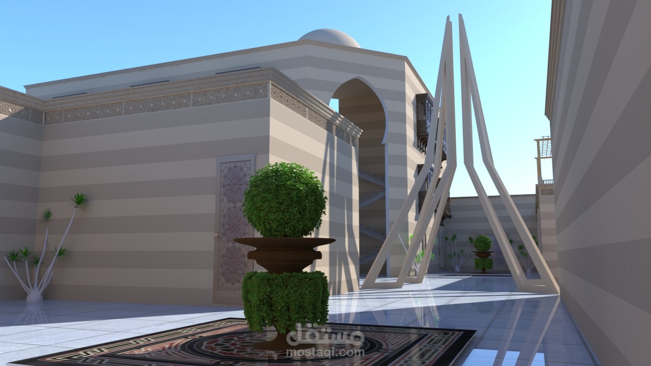 تصميم مركز دراسات اسلامية بشارع المعز لدين الله الفاطمي , مصر