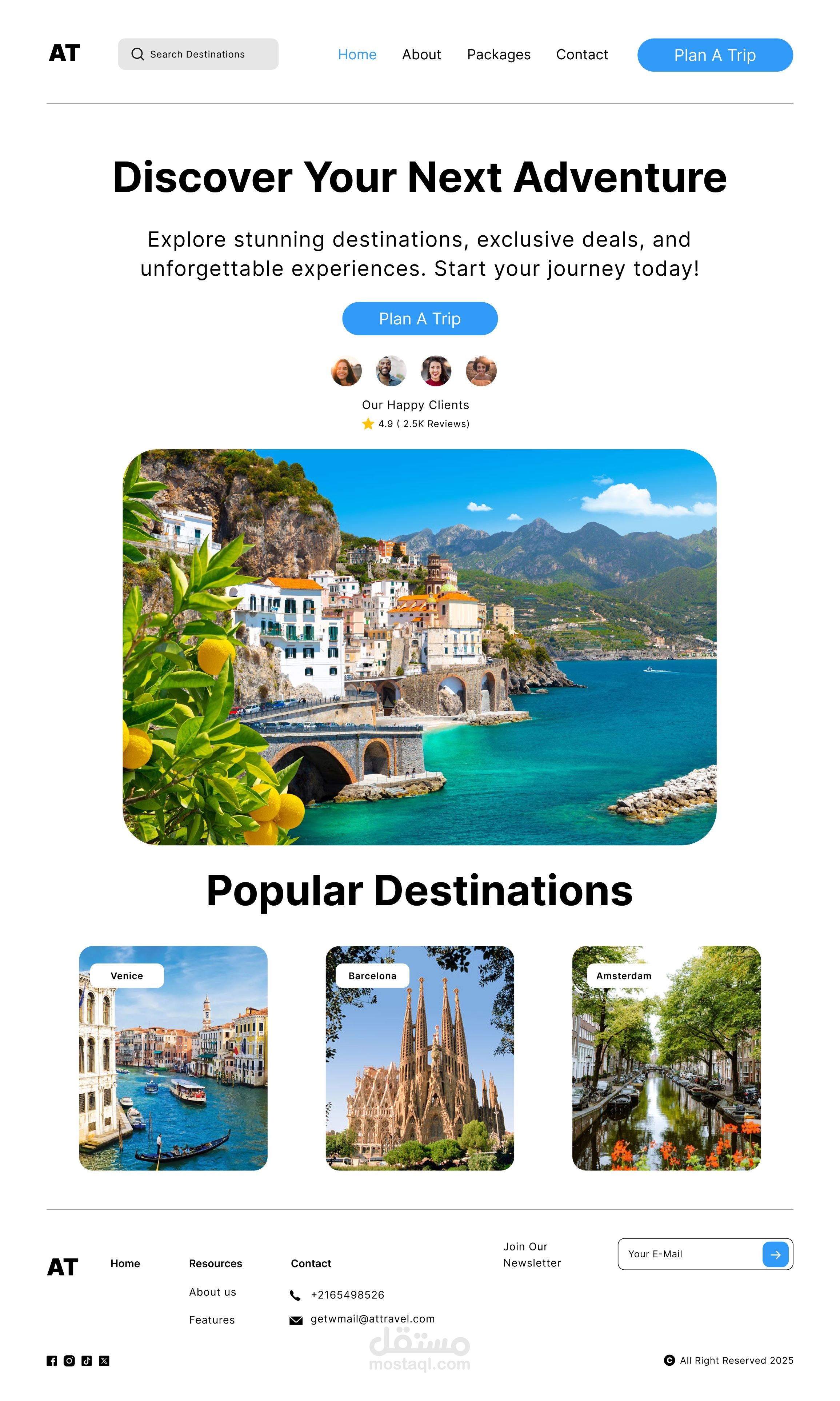 Travel Agency Website Landing Page