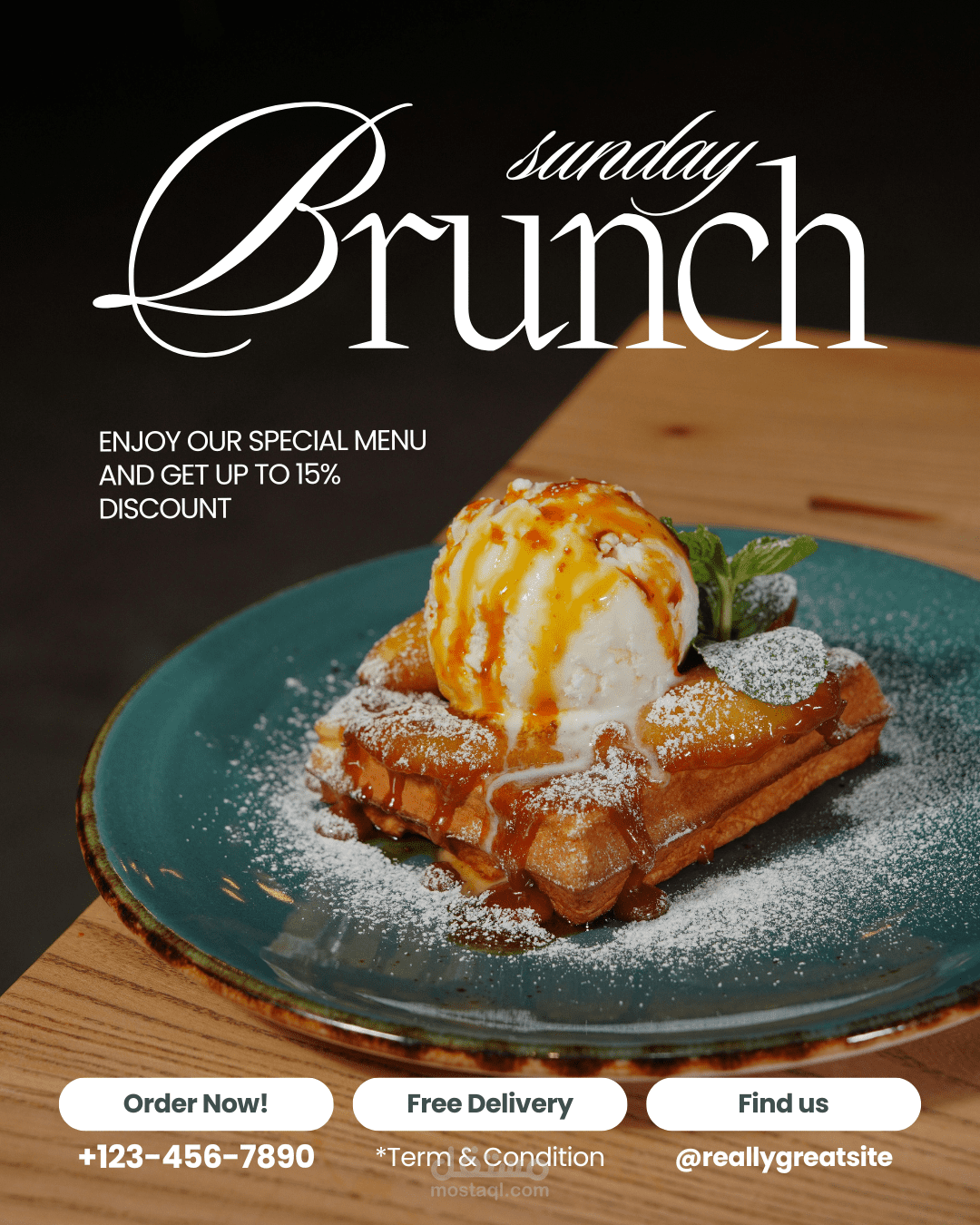 تصميم بروشور مطعم بشكل مودرن وجذاب