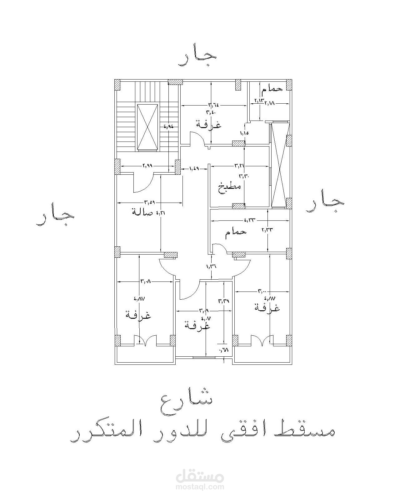 عمل تصميم لمنزل 140 م2