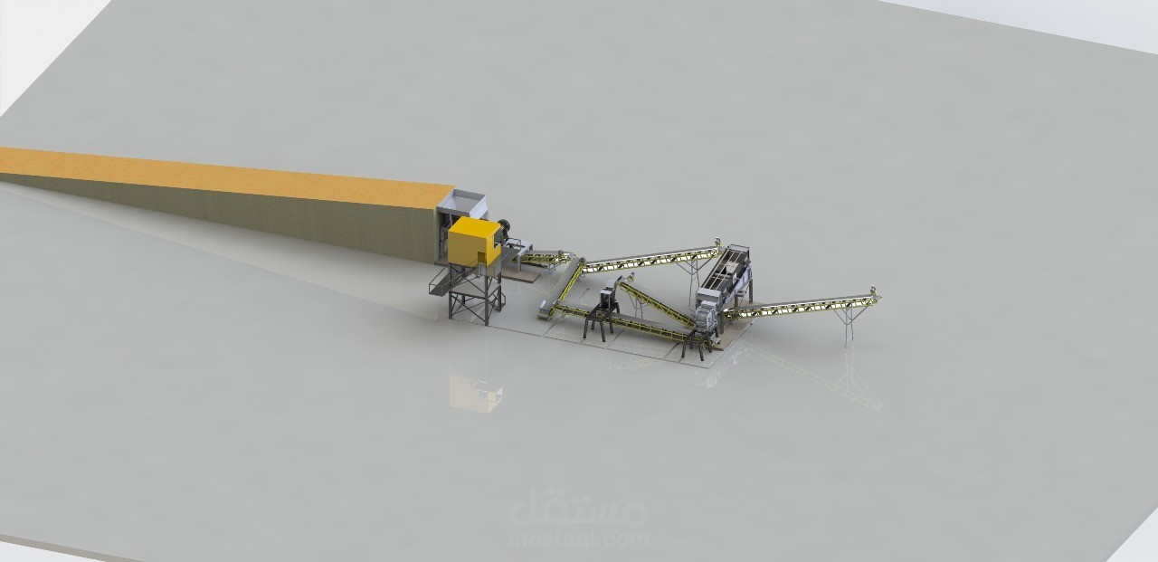 تصميم خط تكسير أحجار (من 250 مم إلى أقل من 3 مم)
