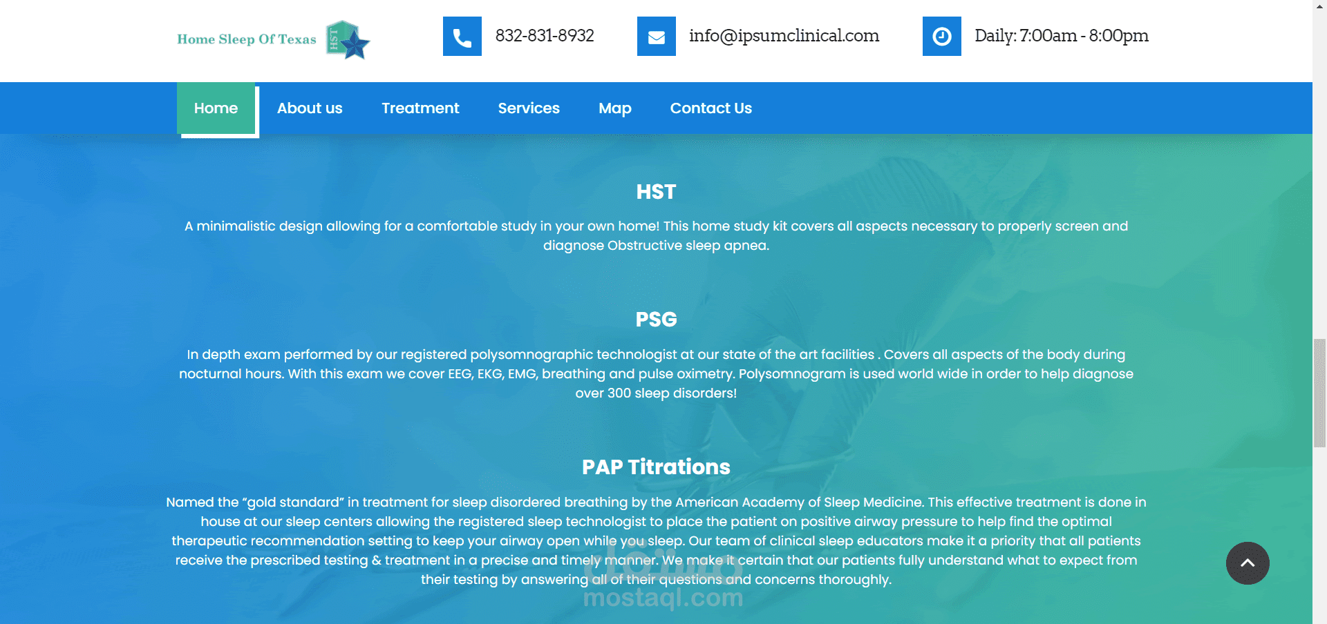 موقع تعريفي لعيادة HST
