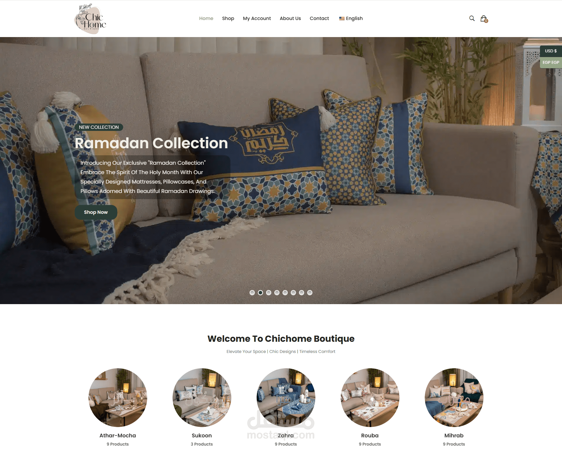 تصميم وتطوير متجر Chic Home Boutique الإلكتروني على ووردبريس