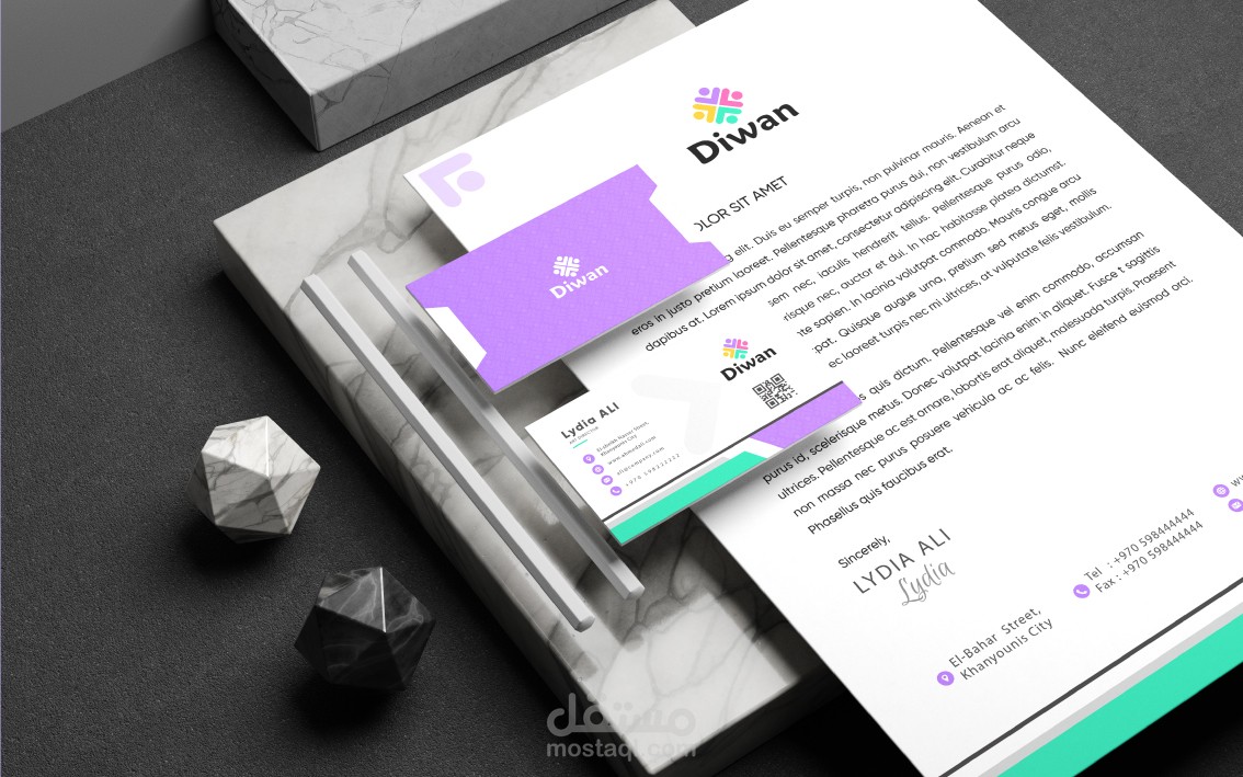 تصميم Letterhead  و بطاقة أعمال