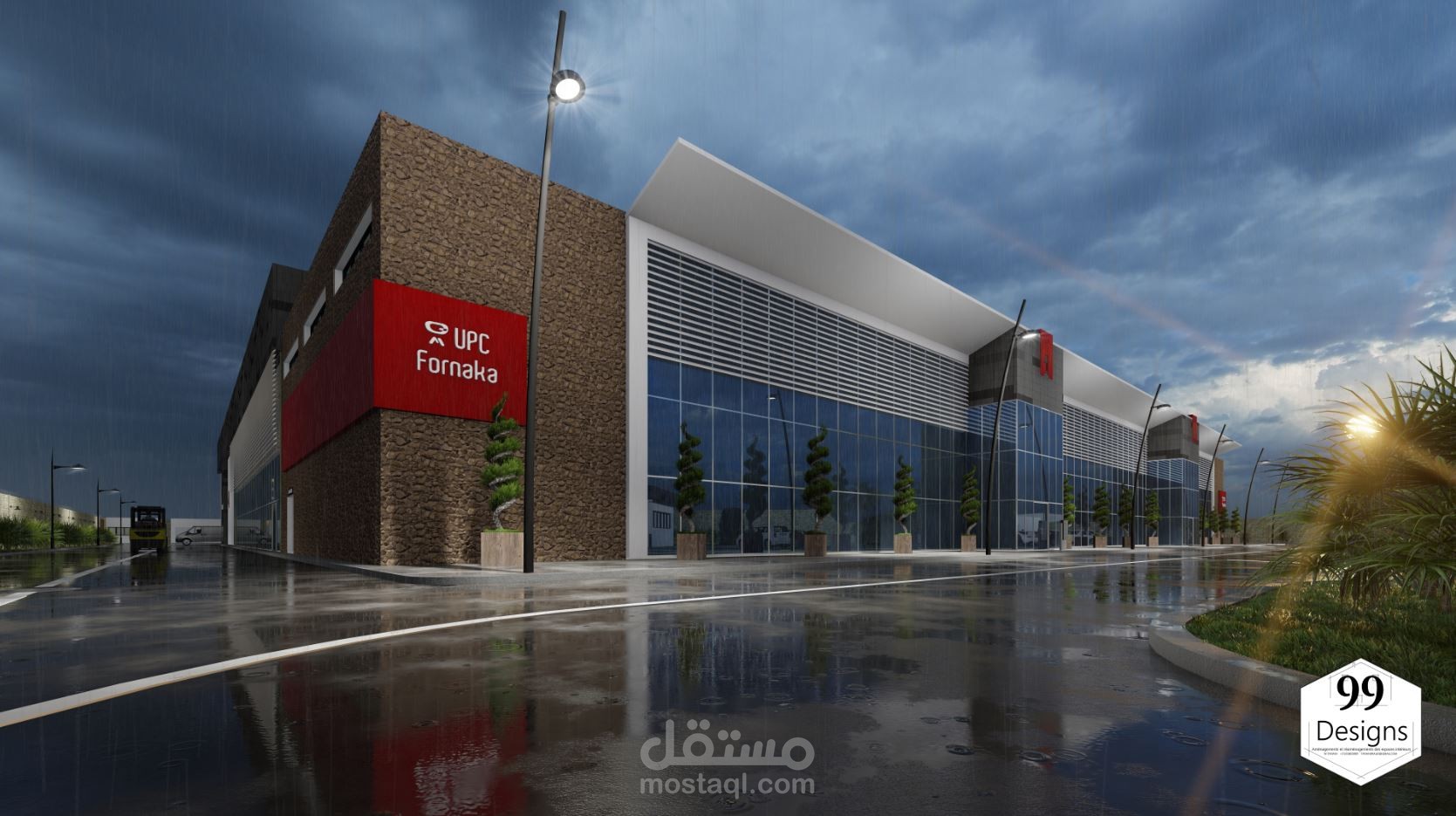 تصميم خارجي لمصنع عصري للملابس - PMG