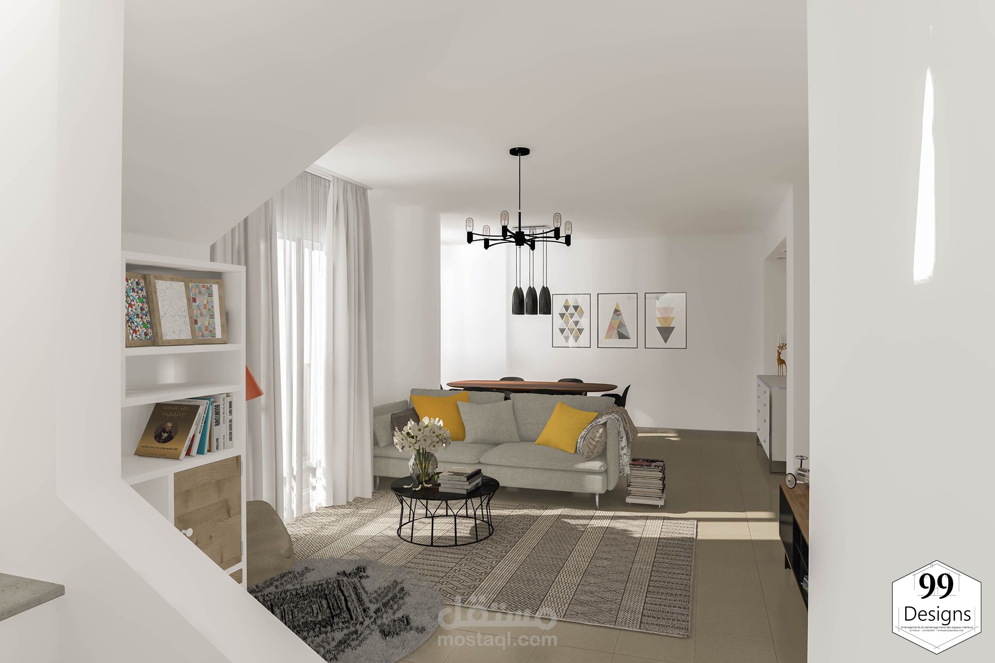 تصميم داخلي لشقة صغيرة