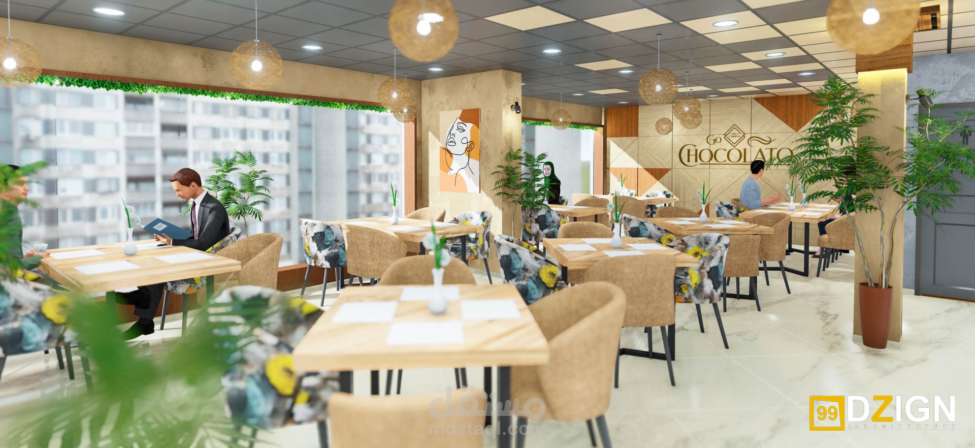 تصميم داخلي لمطعم