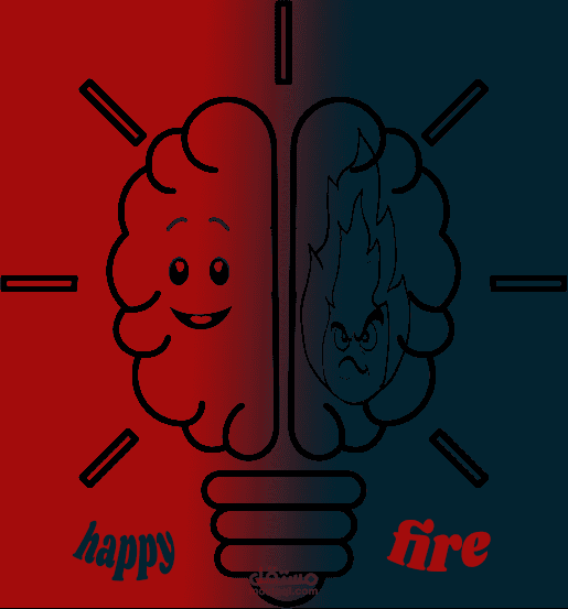 happy & fire face