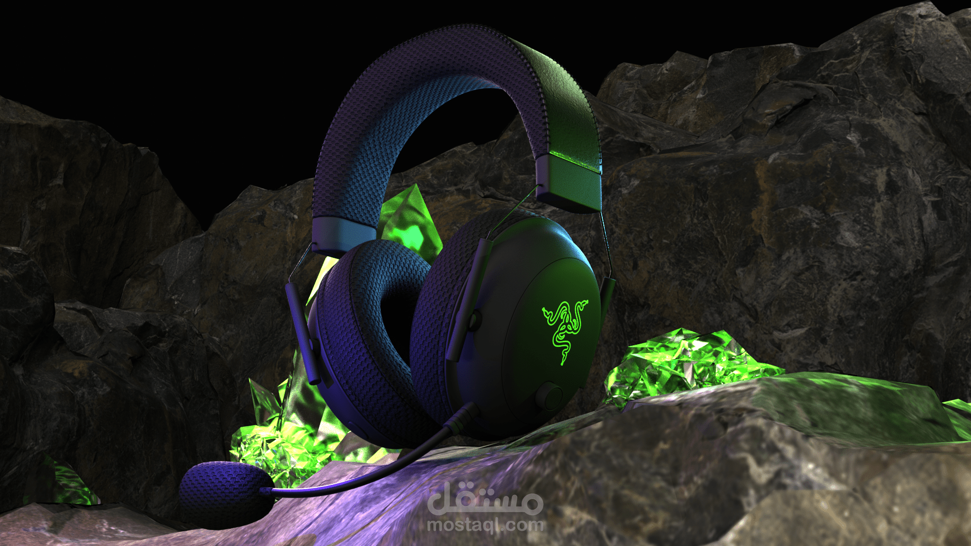 فيديو دعائي ثلاثي الأبعاد لسماعة رأس ريزر (3D Motion Graphics)