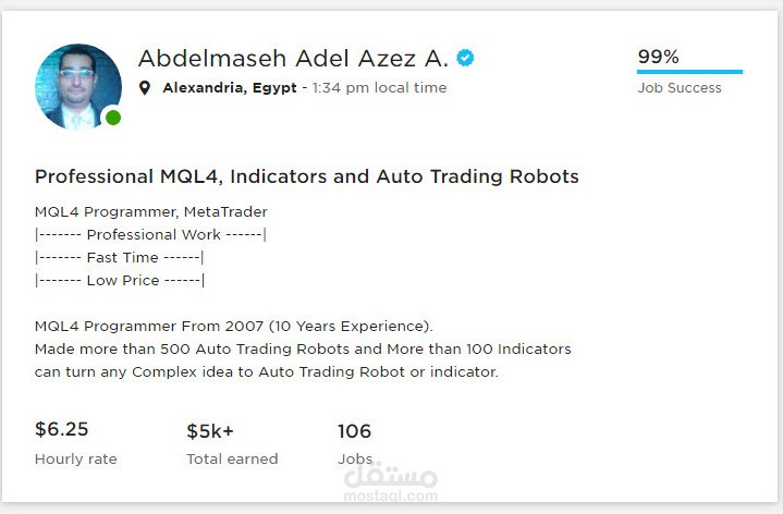 Professional MQL4, Indicators and Auto Trading Robots