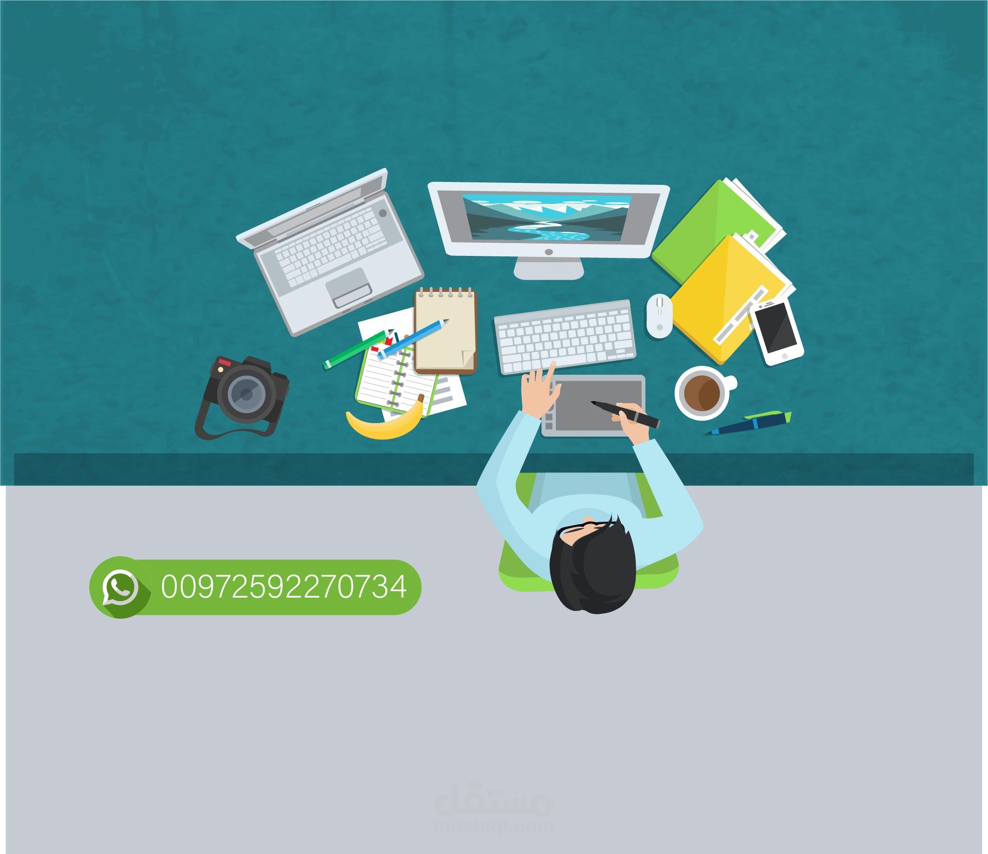 موشن جرافيك دعائي لأعمال التصميم والموشن جرافيك