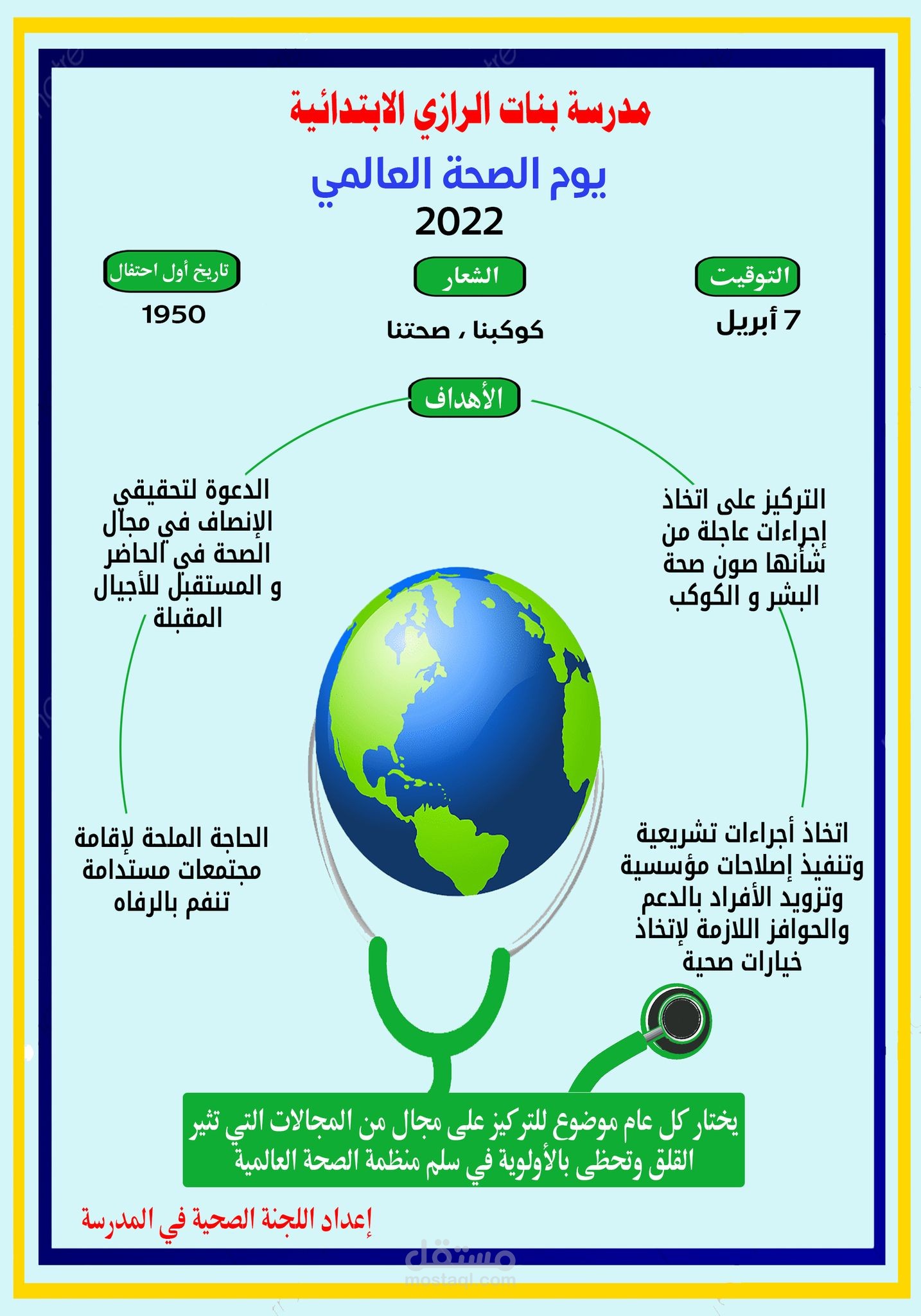 تصميم وسائل ورقية عن يوم الصحة العالمي 2022