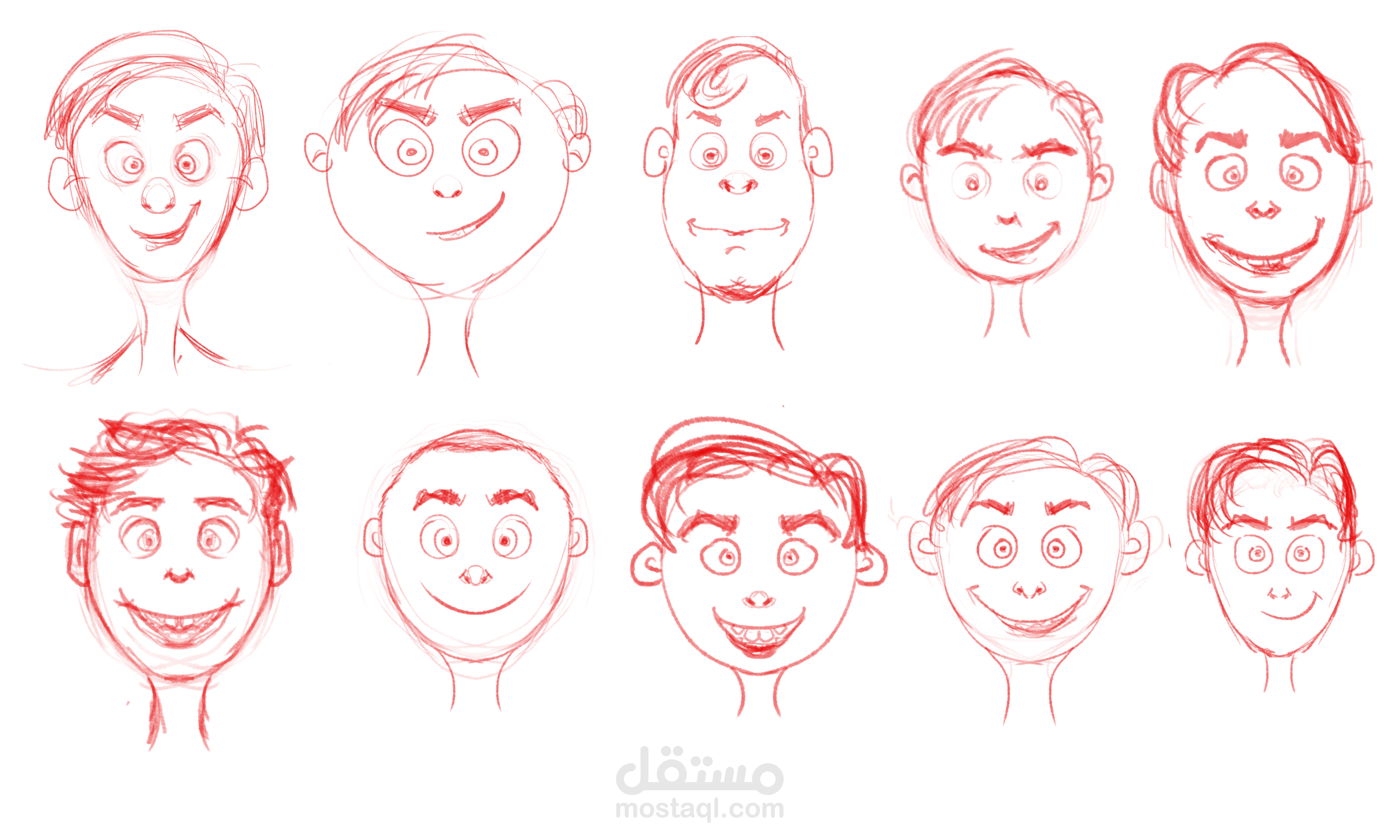 اسكتشات شخصيات كرتونية