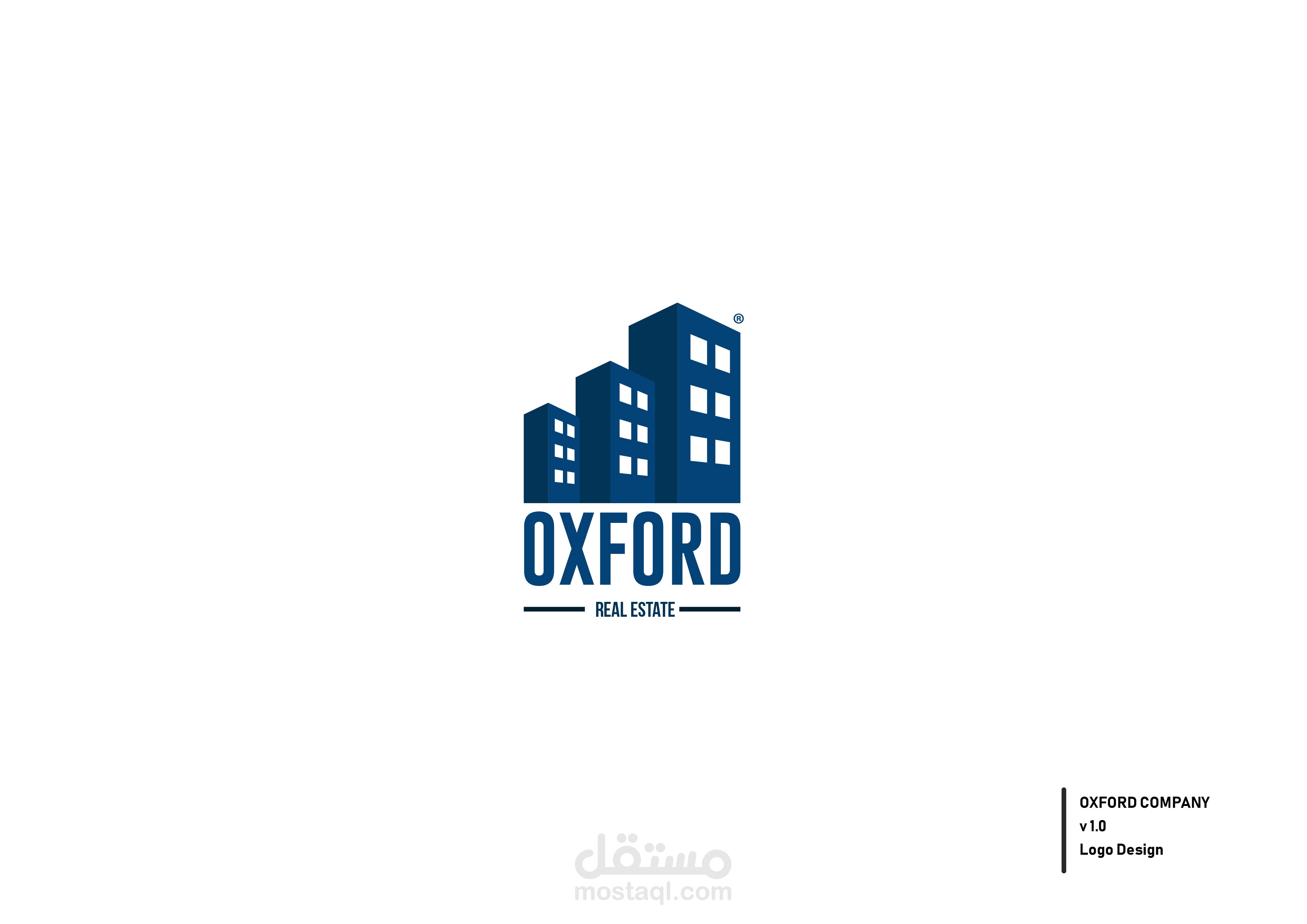 عمل لوجو لشركة oxford للعقارات القطرية