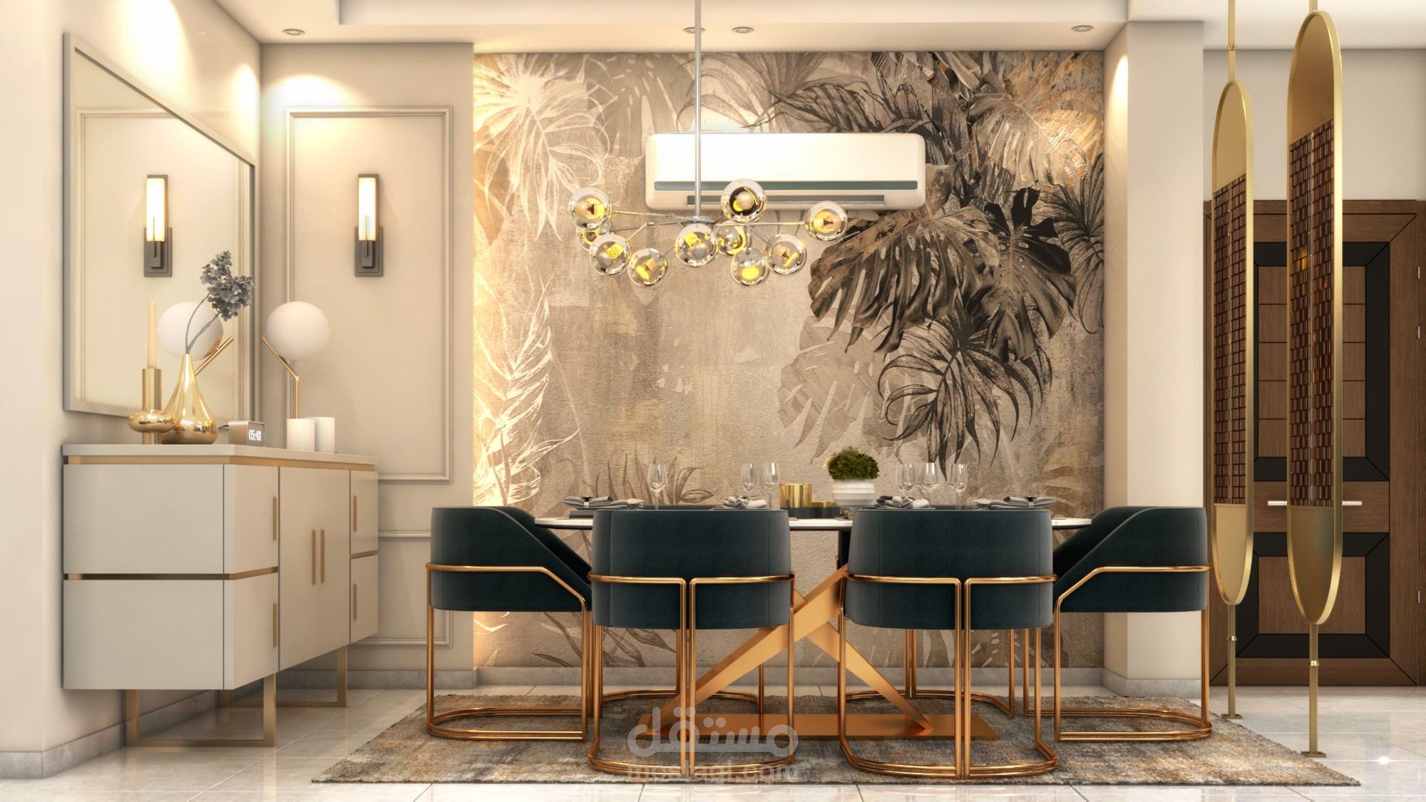 تصميم ريسبشن وحدة سكنية بالقاهرة