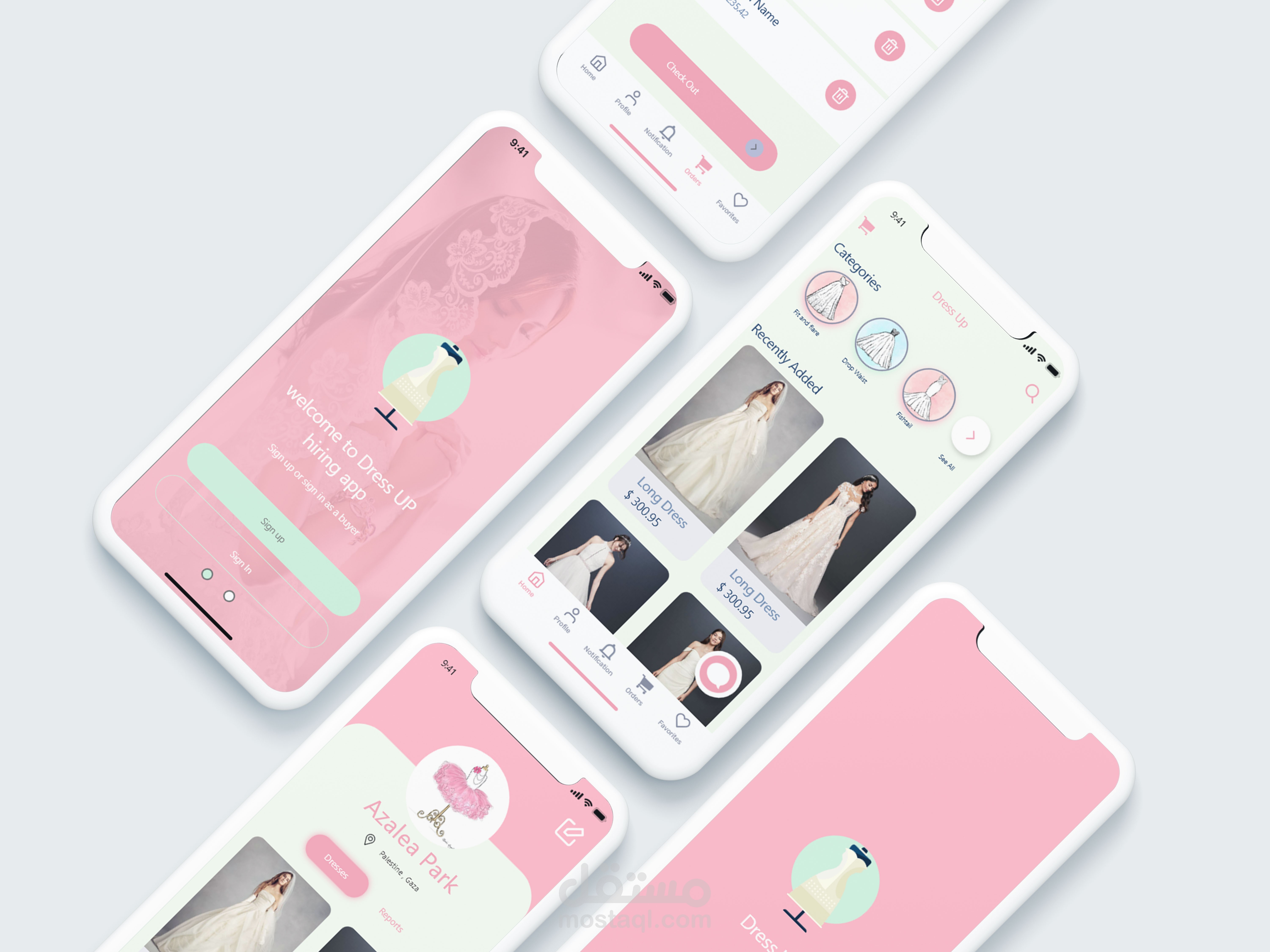 UX/UI design for Wedding dresses hire application