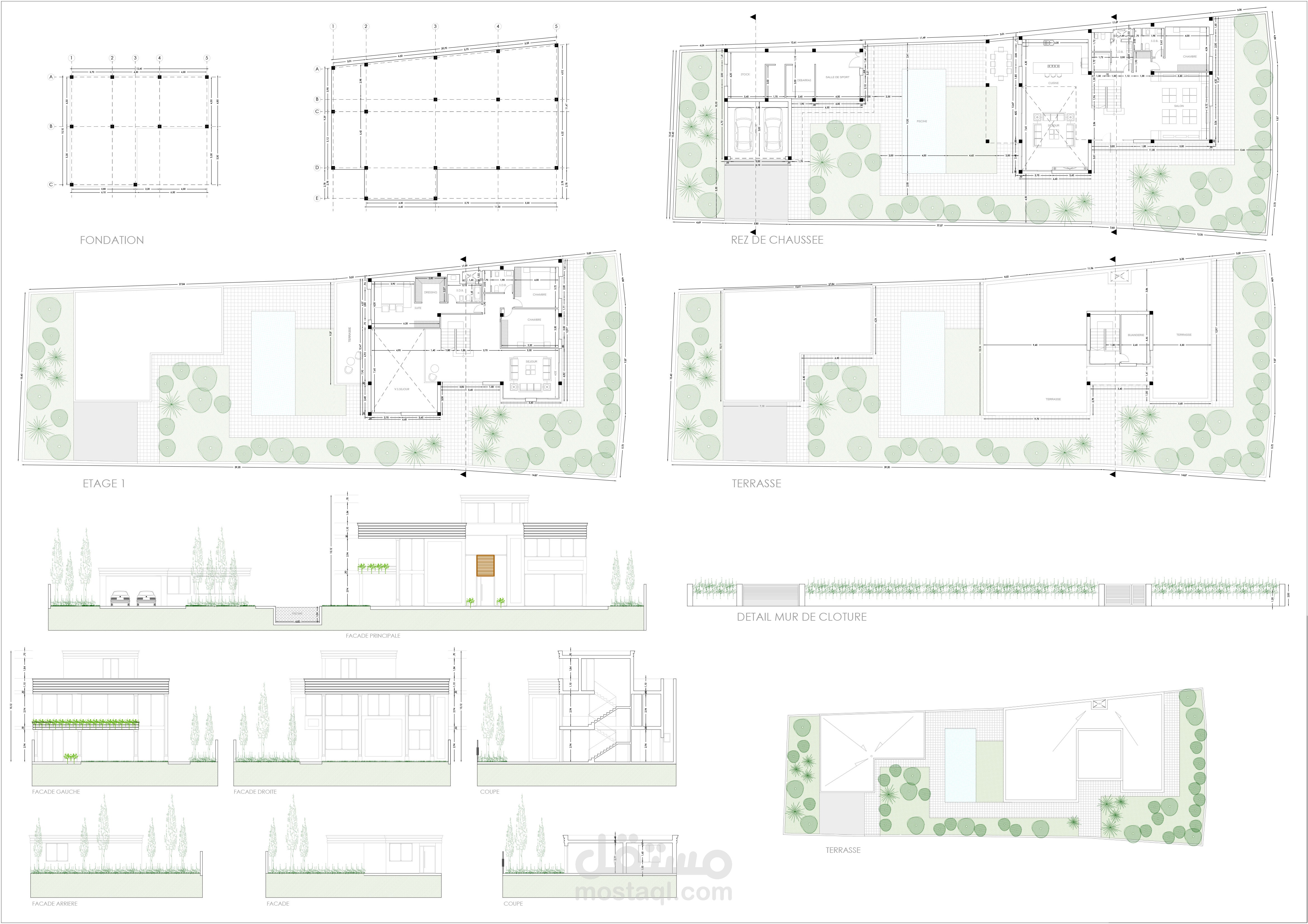 رسم و تصميم مخططات الهندسة المعمارية على Autocad او Revit