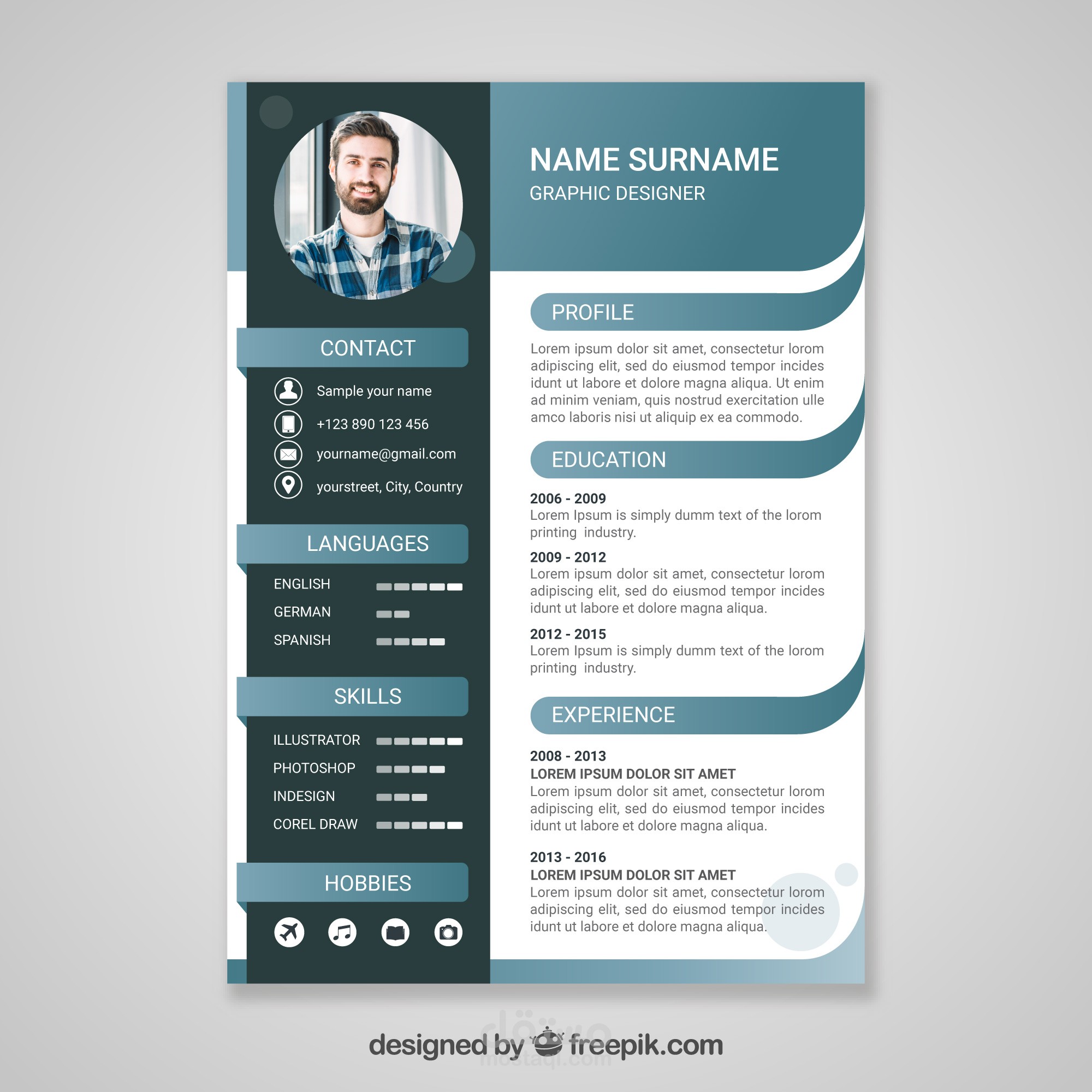 نموذج لسيره ذاتيه cv بالغه الانجليزيه