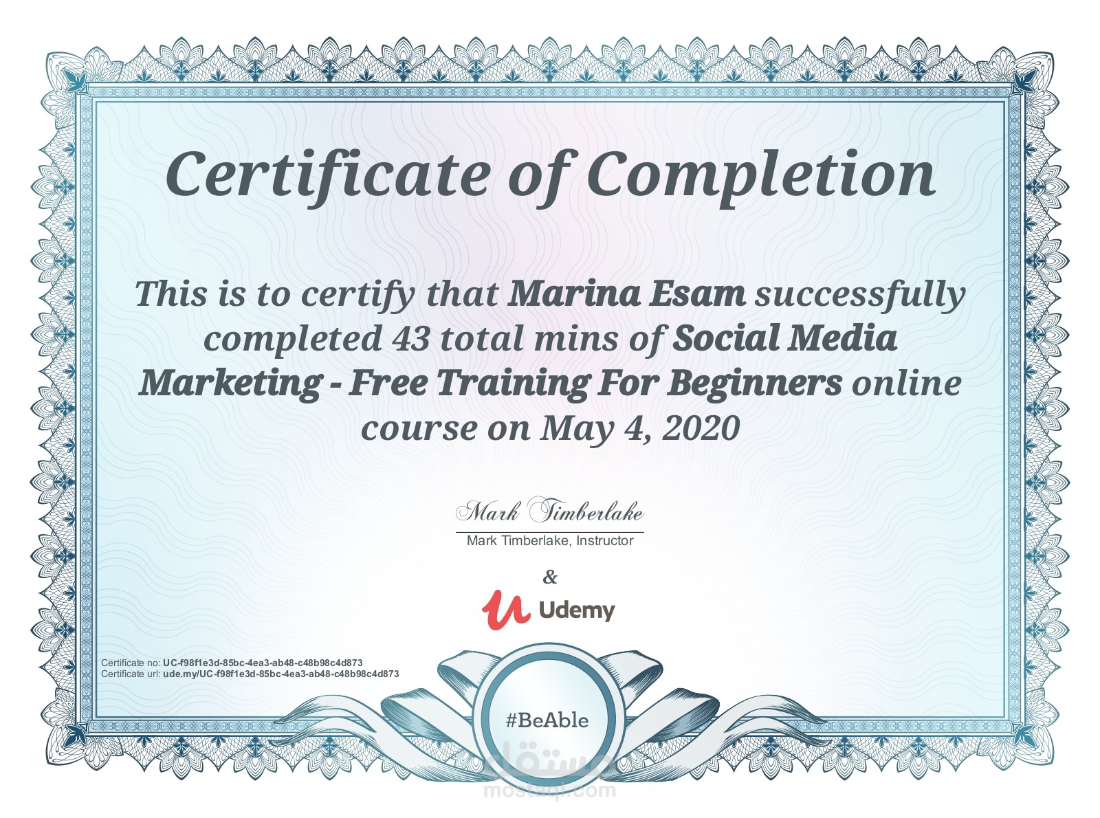 course social media marketing