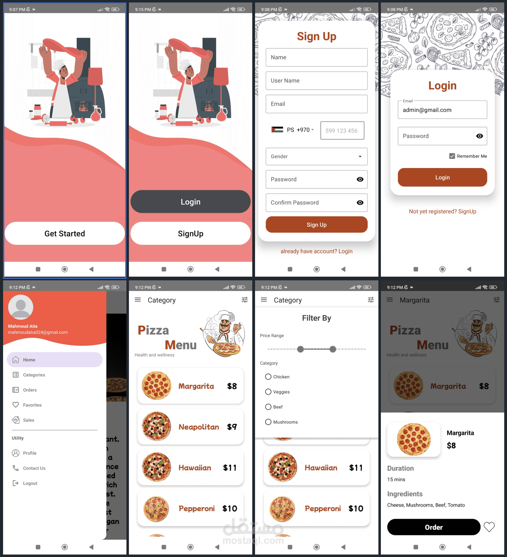 تطبيق طلب بيتزا للأندرويد مع لوحة تحكم كاملة (Admin Panel)