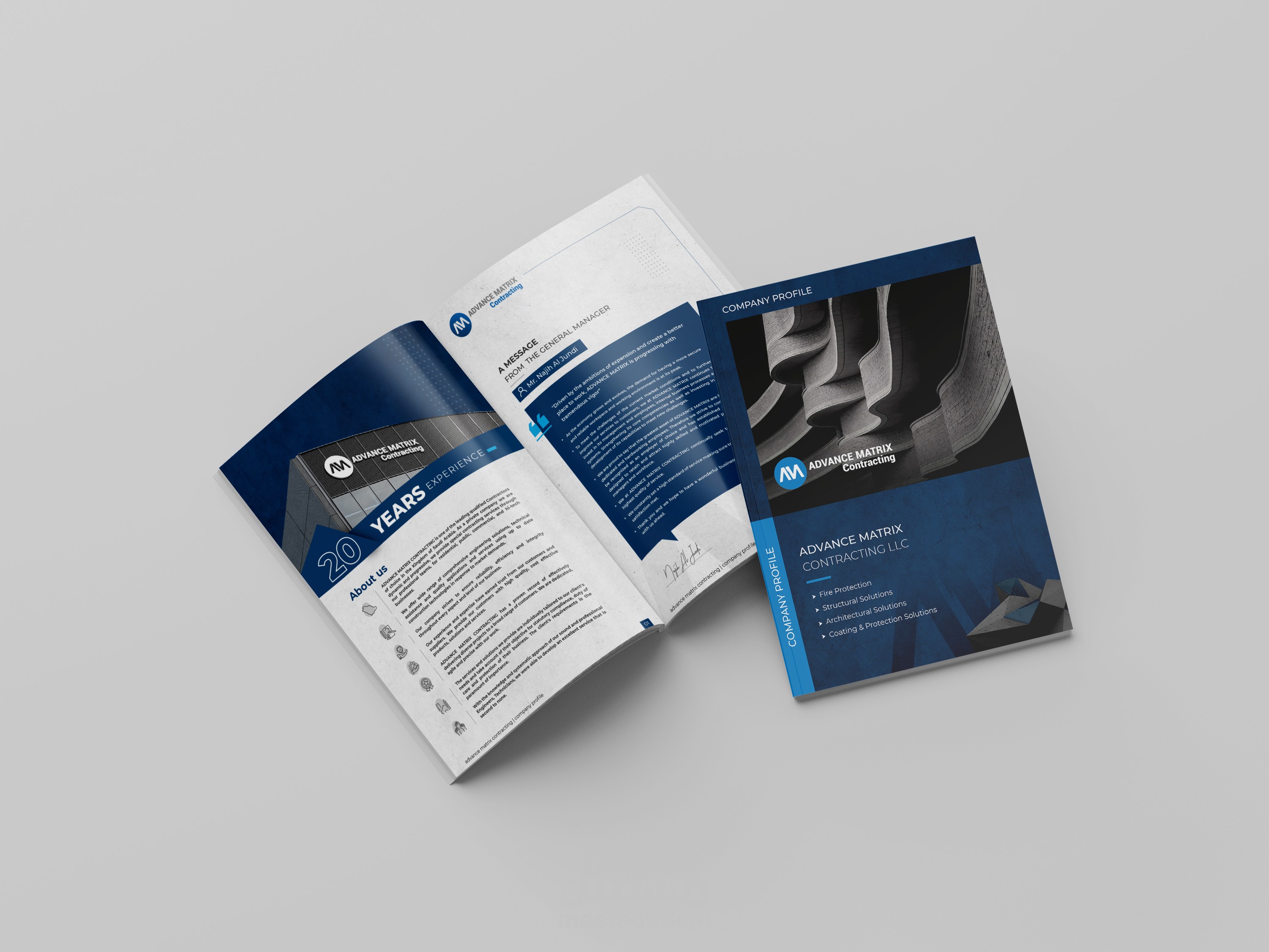 تصميم ملف تعريفي لشركة مقاولات عامة