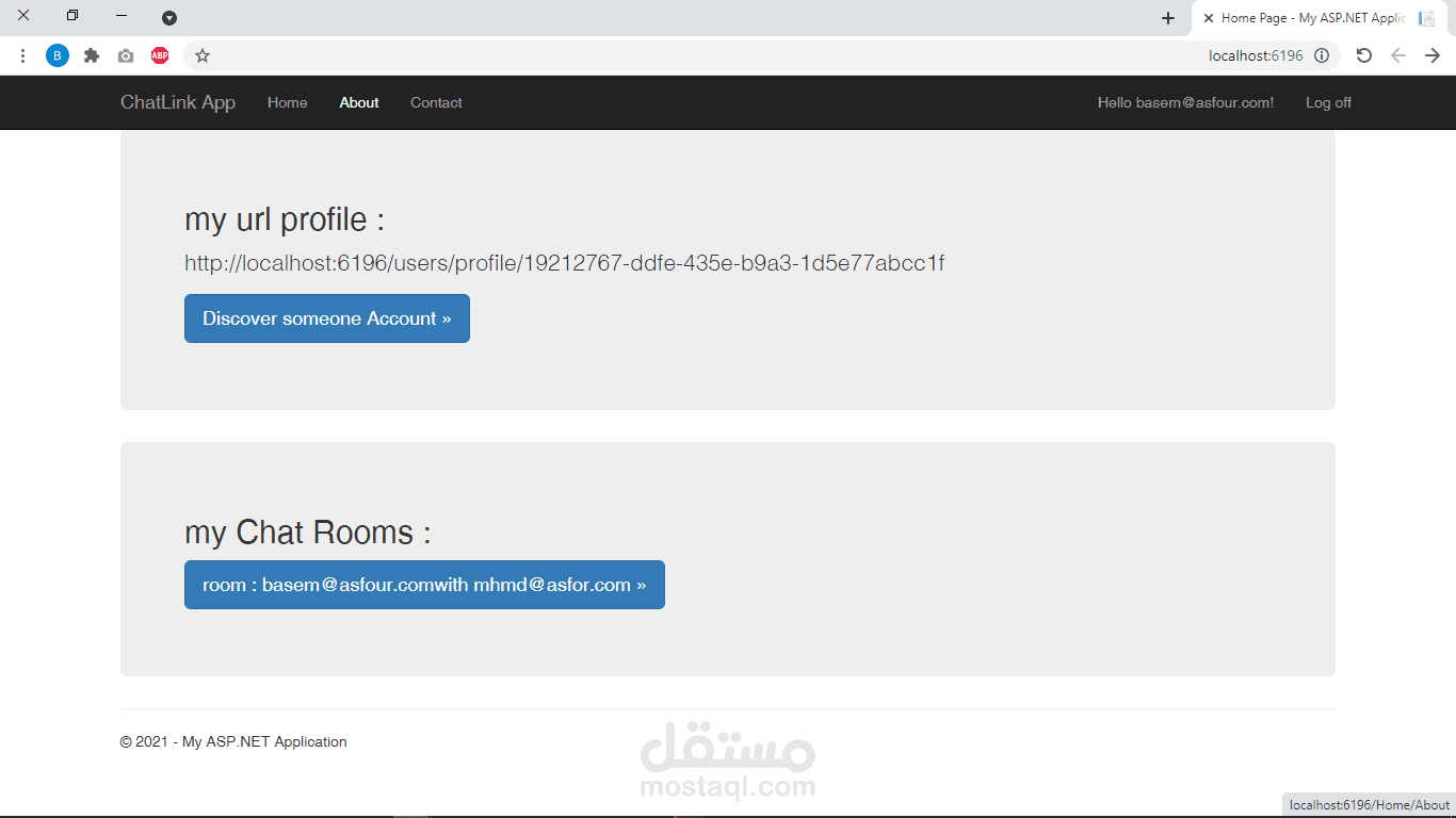 A chat application on signalR