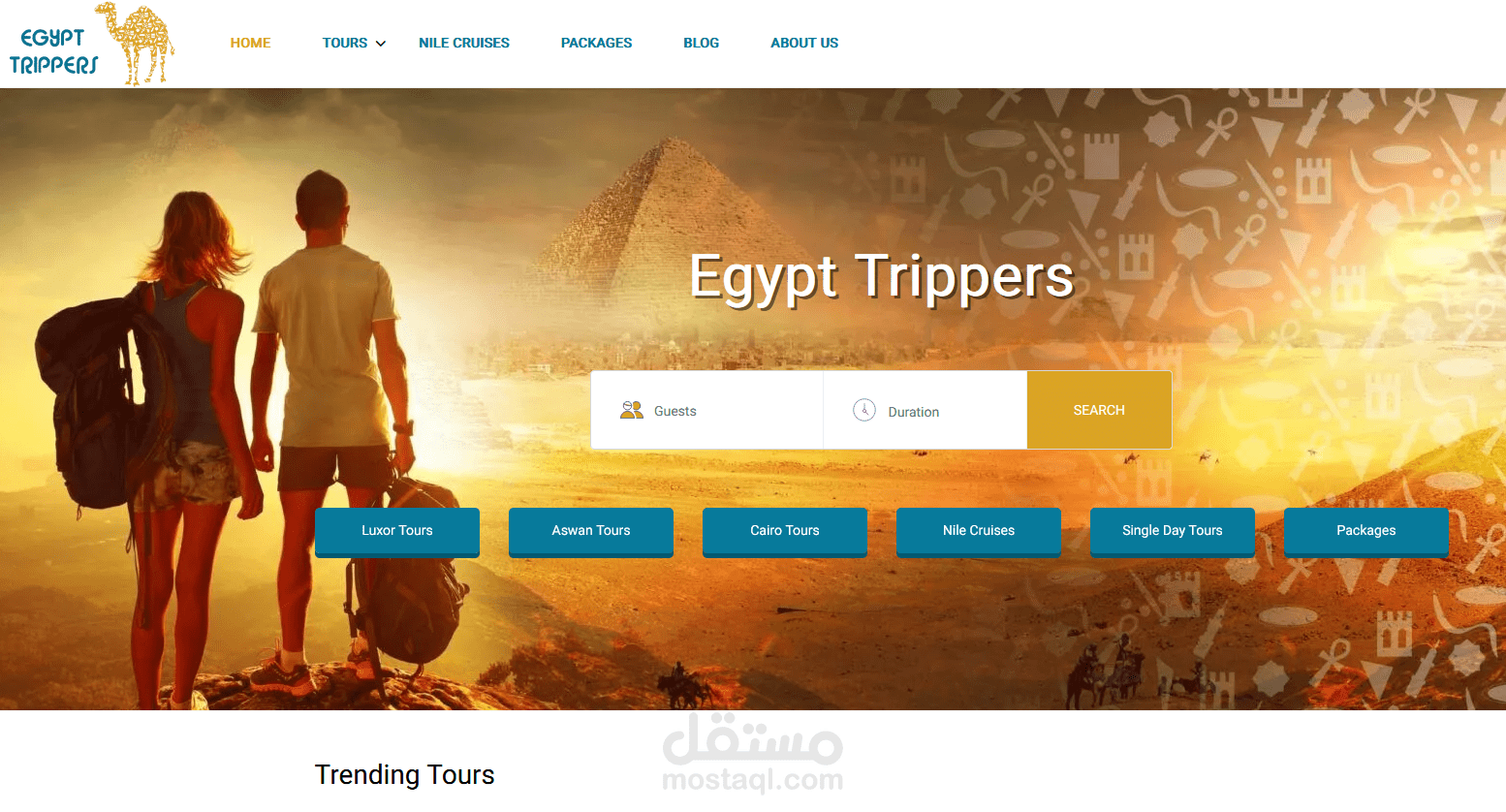 تصميم موقع ووجهة المستخدم موقع ايجيت تريبر