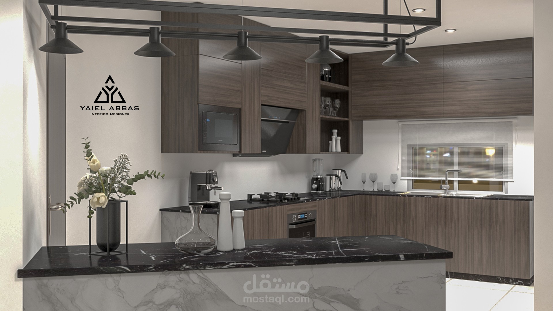 تصميم ثلاثي الأبعاد لمطبخ