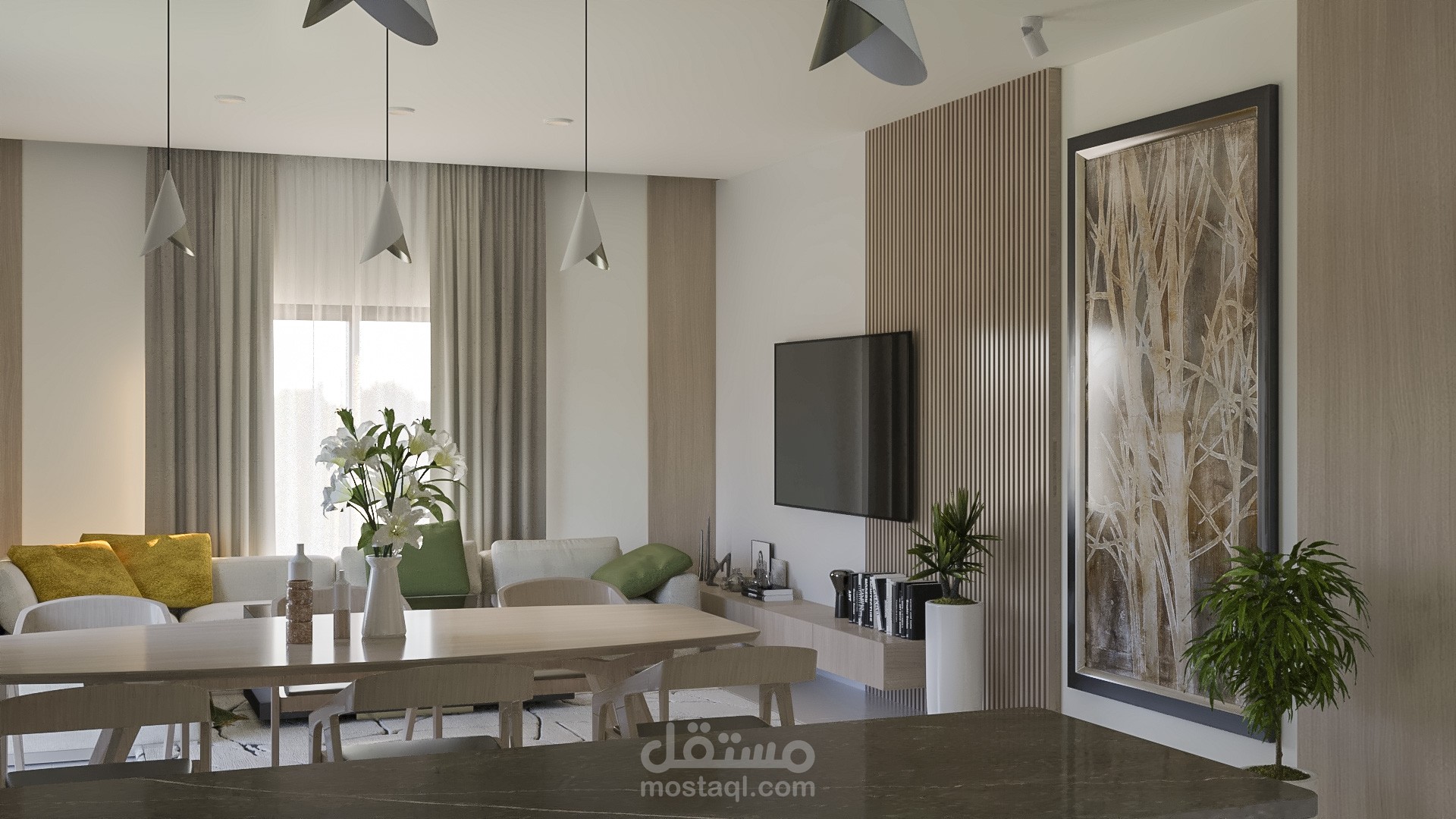 تصميم ثلاثي الأبعاد Living room design